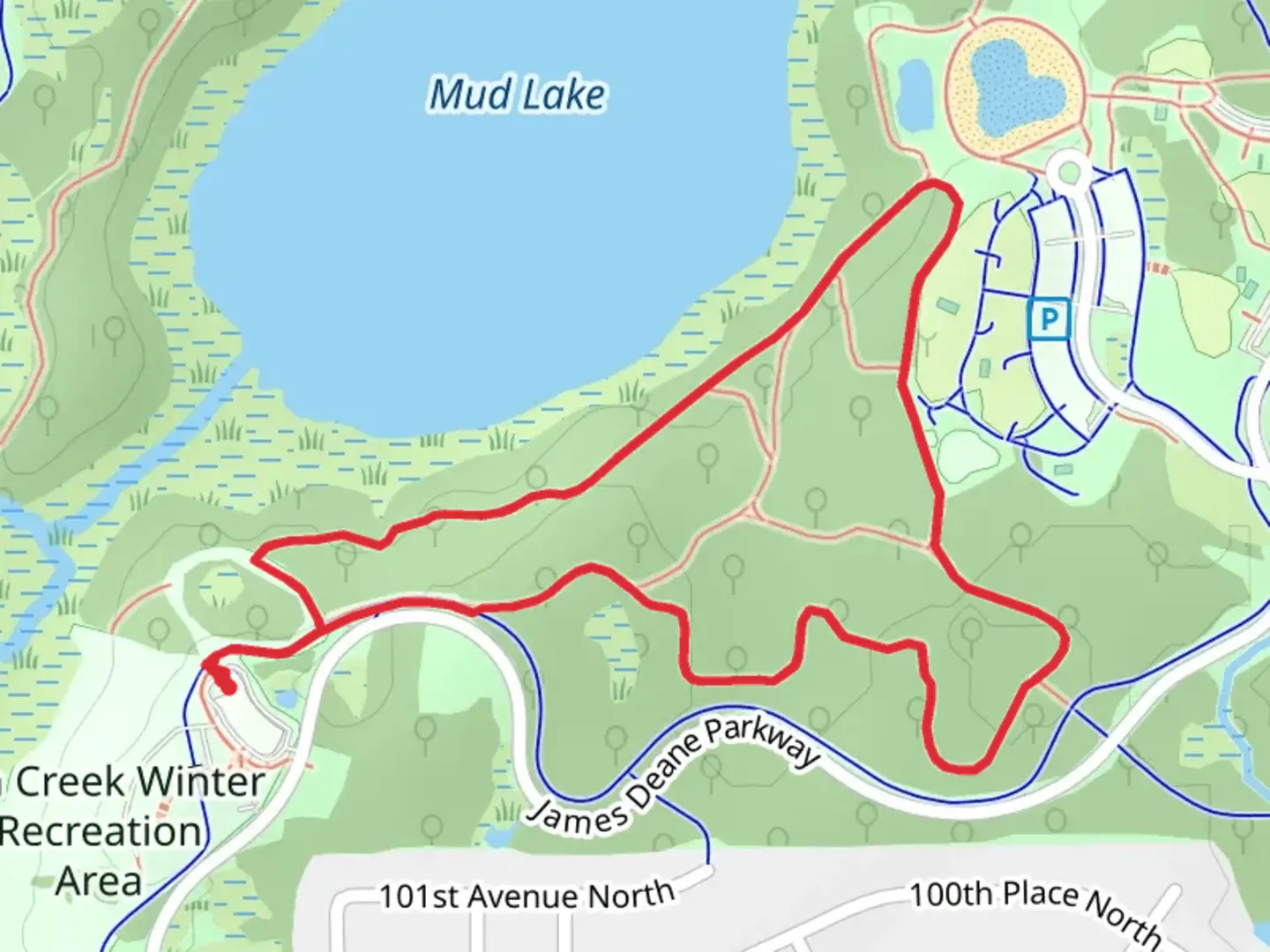 An image depicting the trail Northern Lights Loop Trail and its surrounding area.