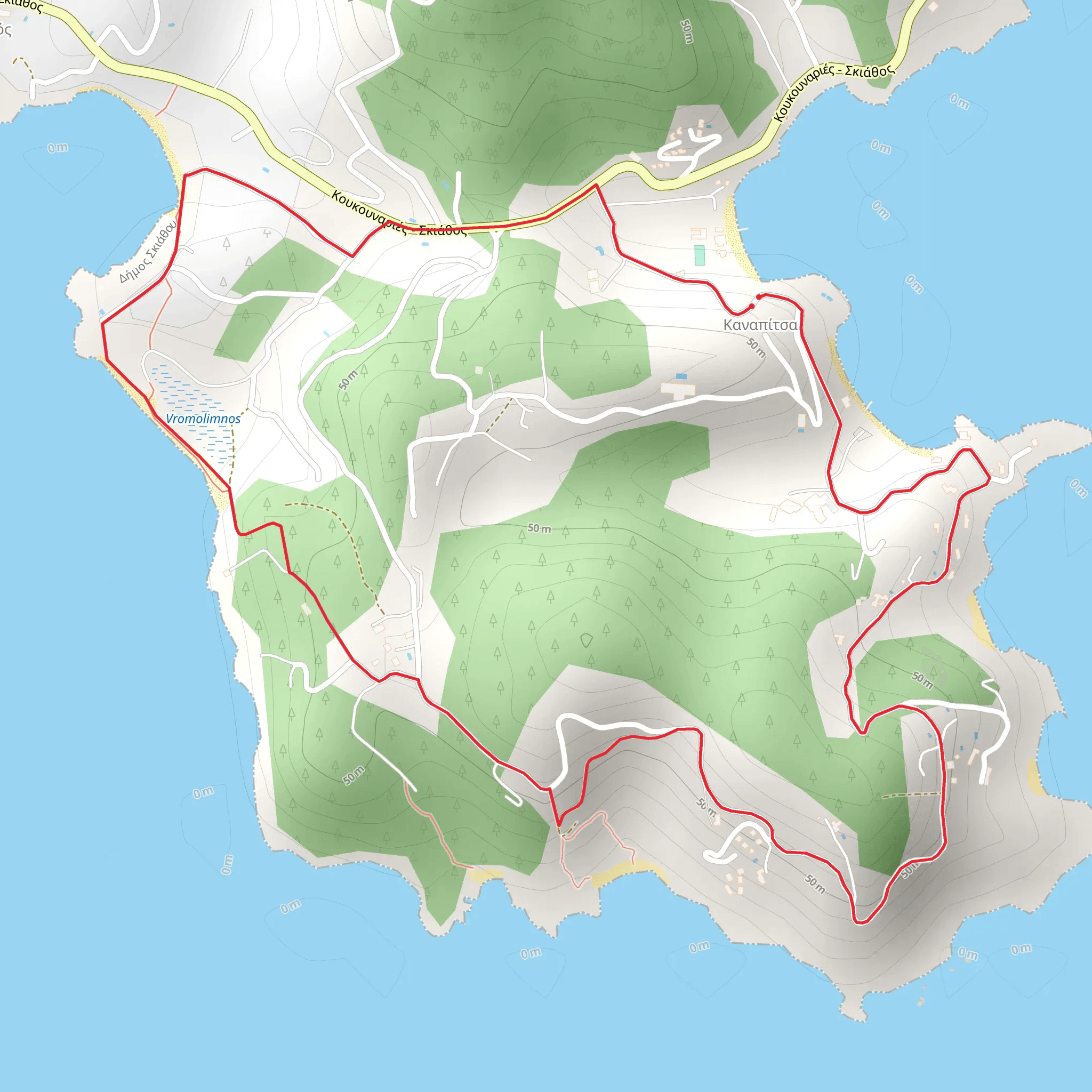 Kalamaki Loop Trail mobile static map