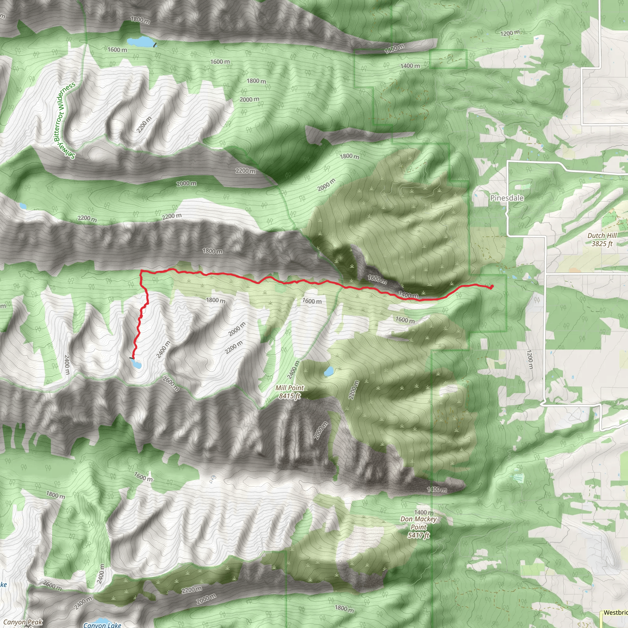 Hauf Lake via Mill Creek Trail mobile static map