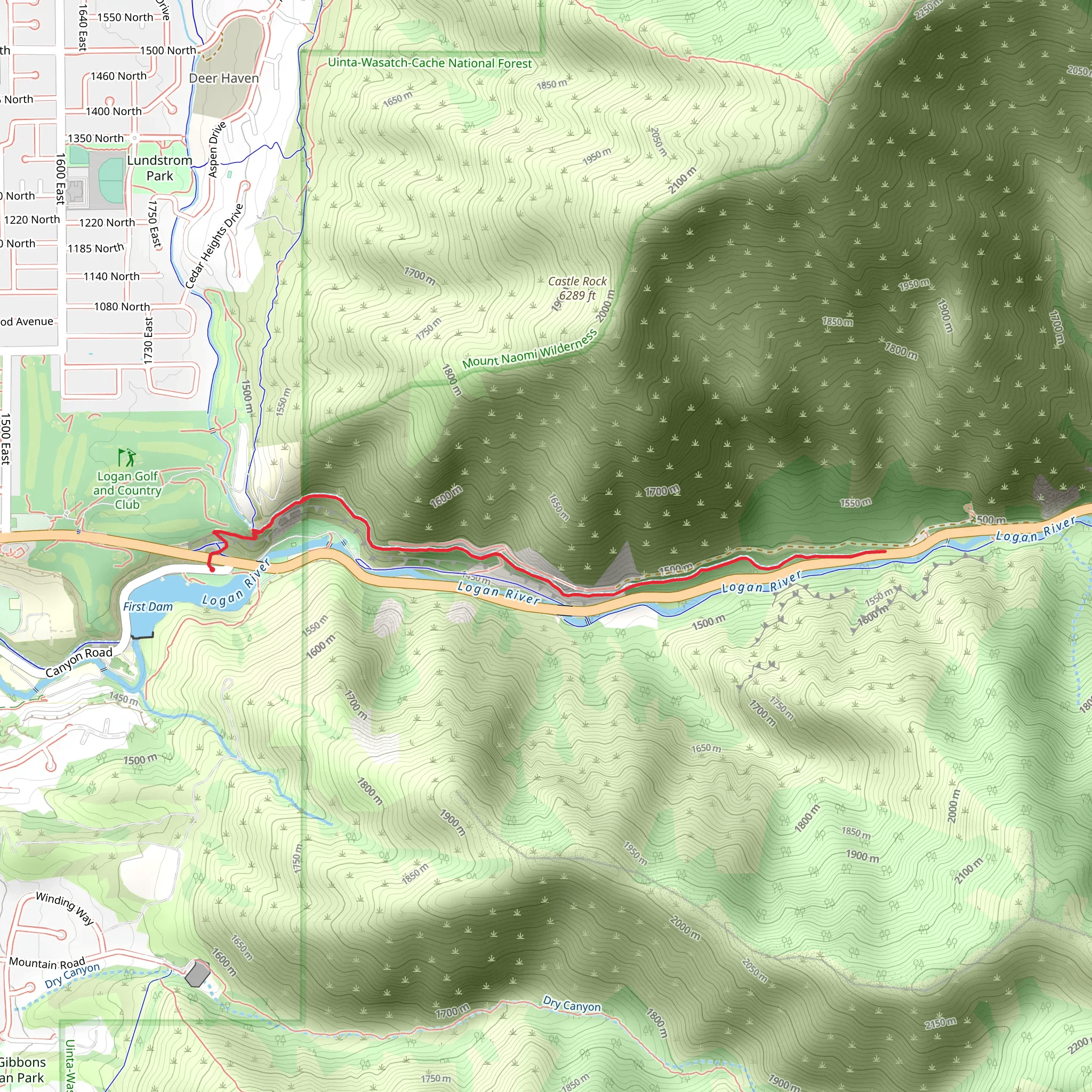Highline Trail mobile static map