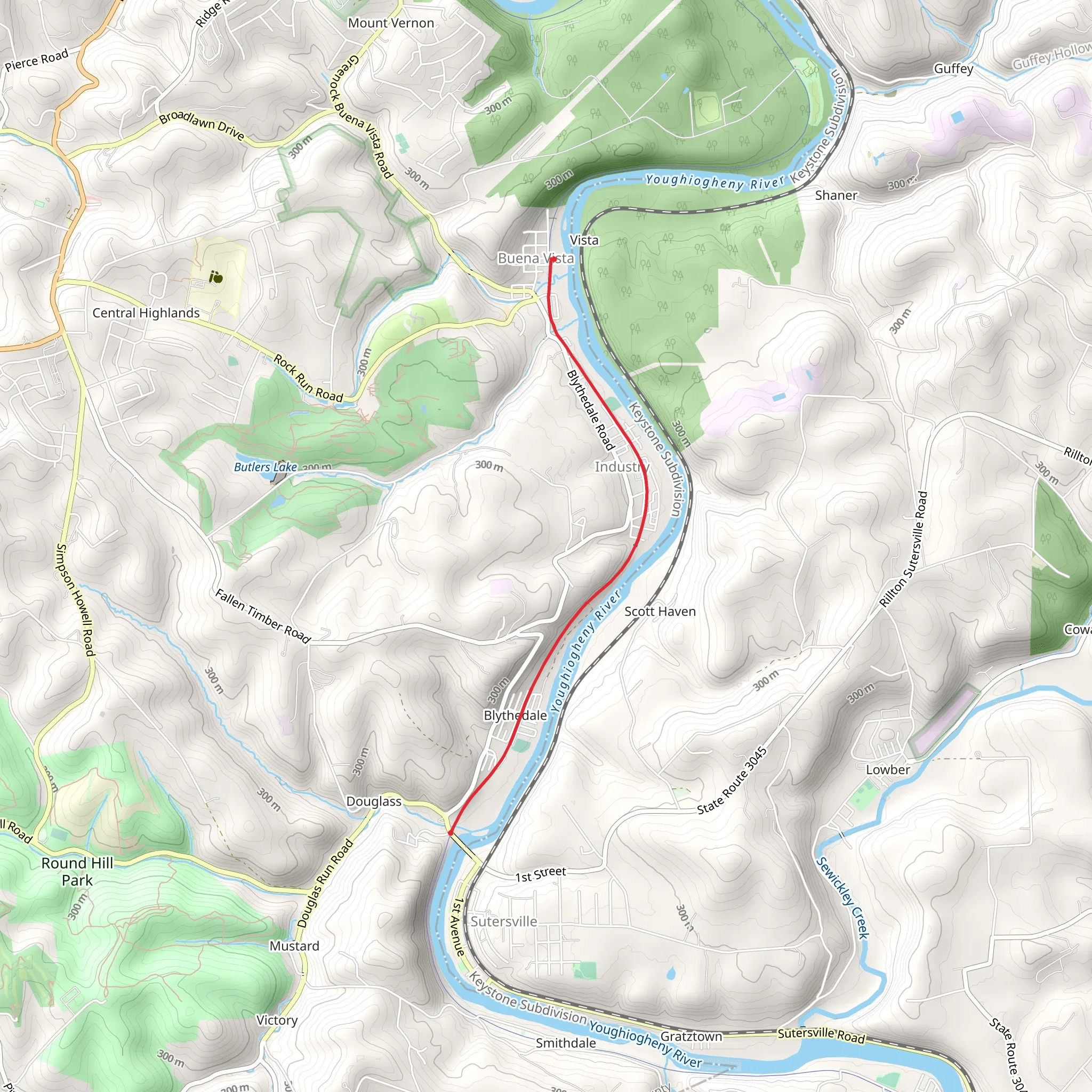 Youghiogheny River mobile static map