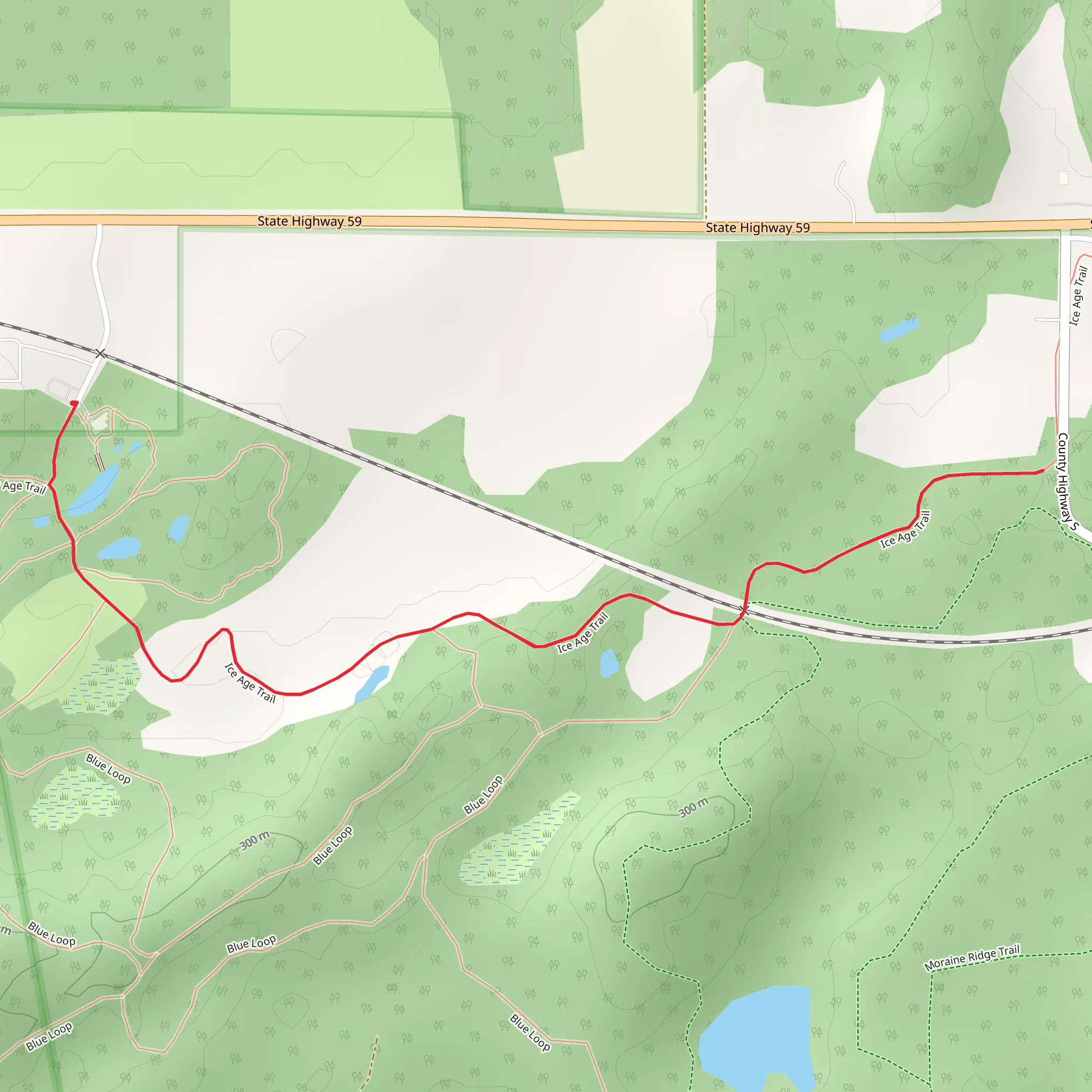 Ice Age Trail Out and Back mobile static map