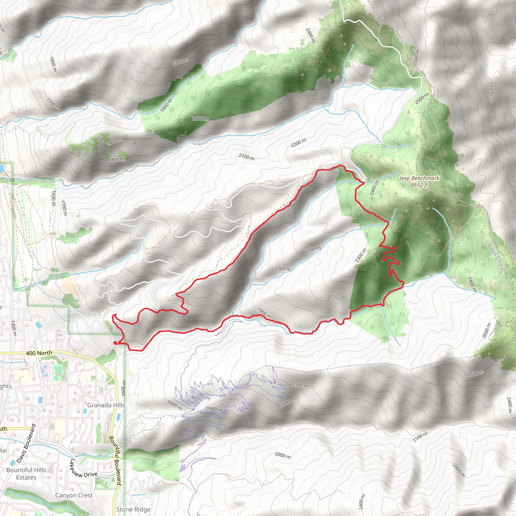 Warden Canyon Trail, Tuttle Loop Trail and Buckland Ridge Trail mobile static map
