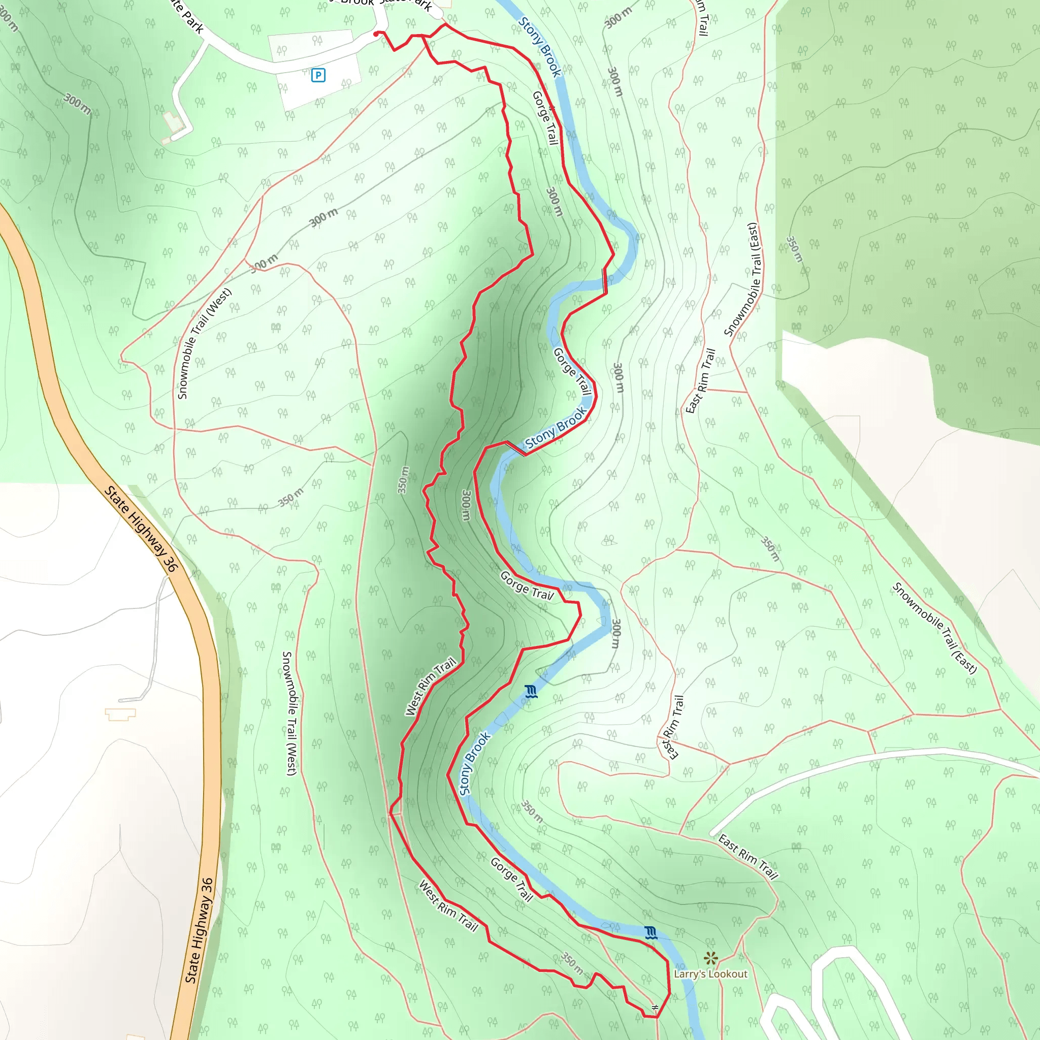 Gorge - West Rim Loop Trail mobile static map