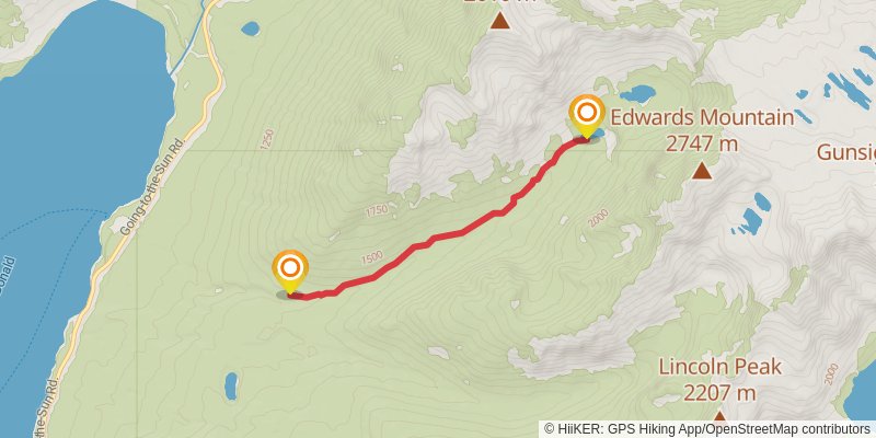 Gunsight Pass Traverse spur 2 Map