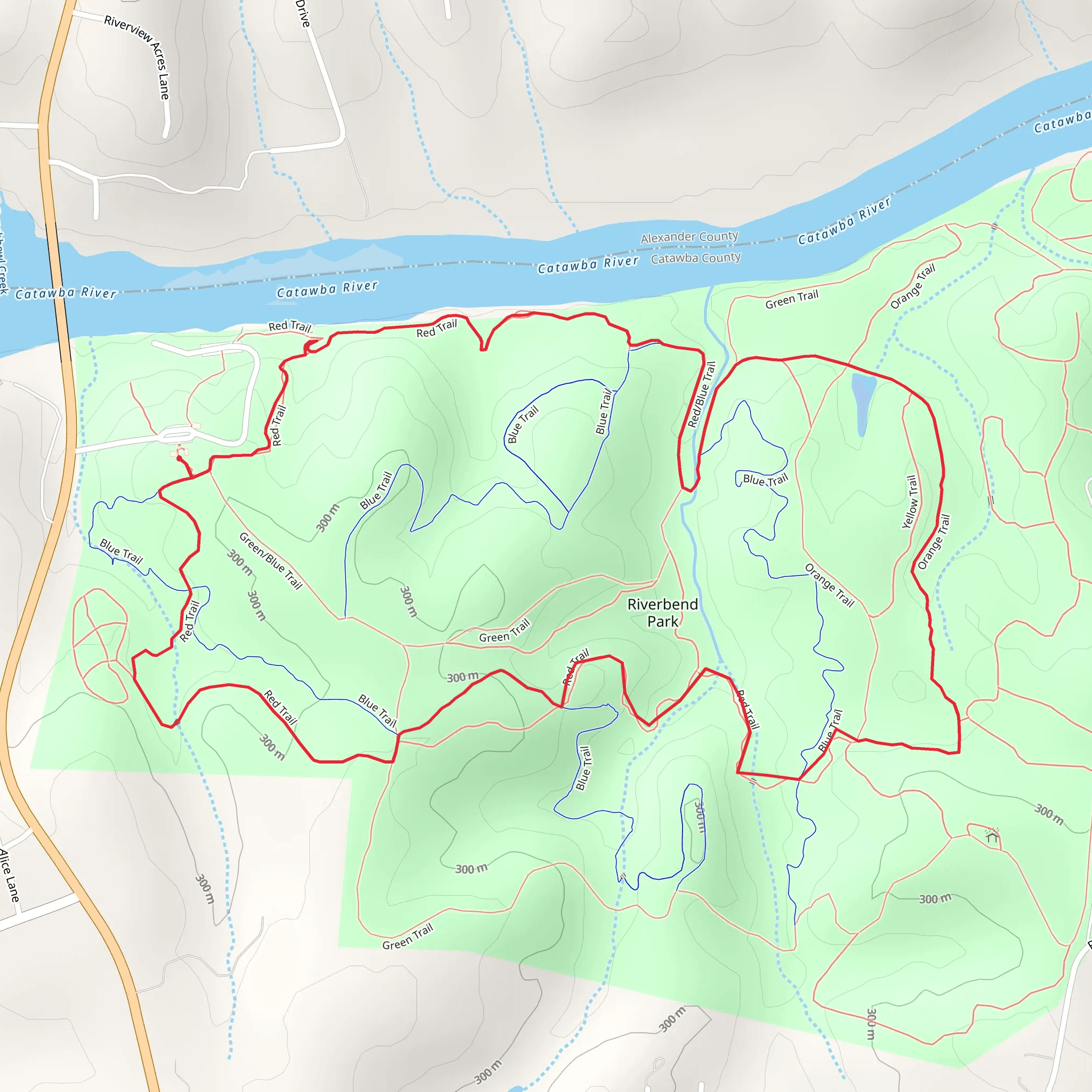 Red, Blue and Orange Loop Trail mobile static map