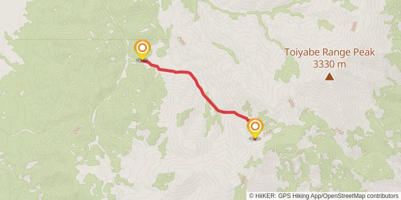 Toiyabe Crest Trail spur 2 Map