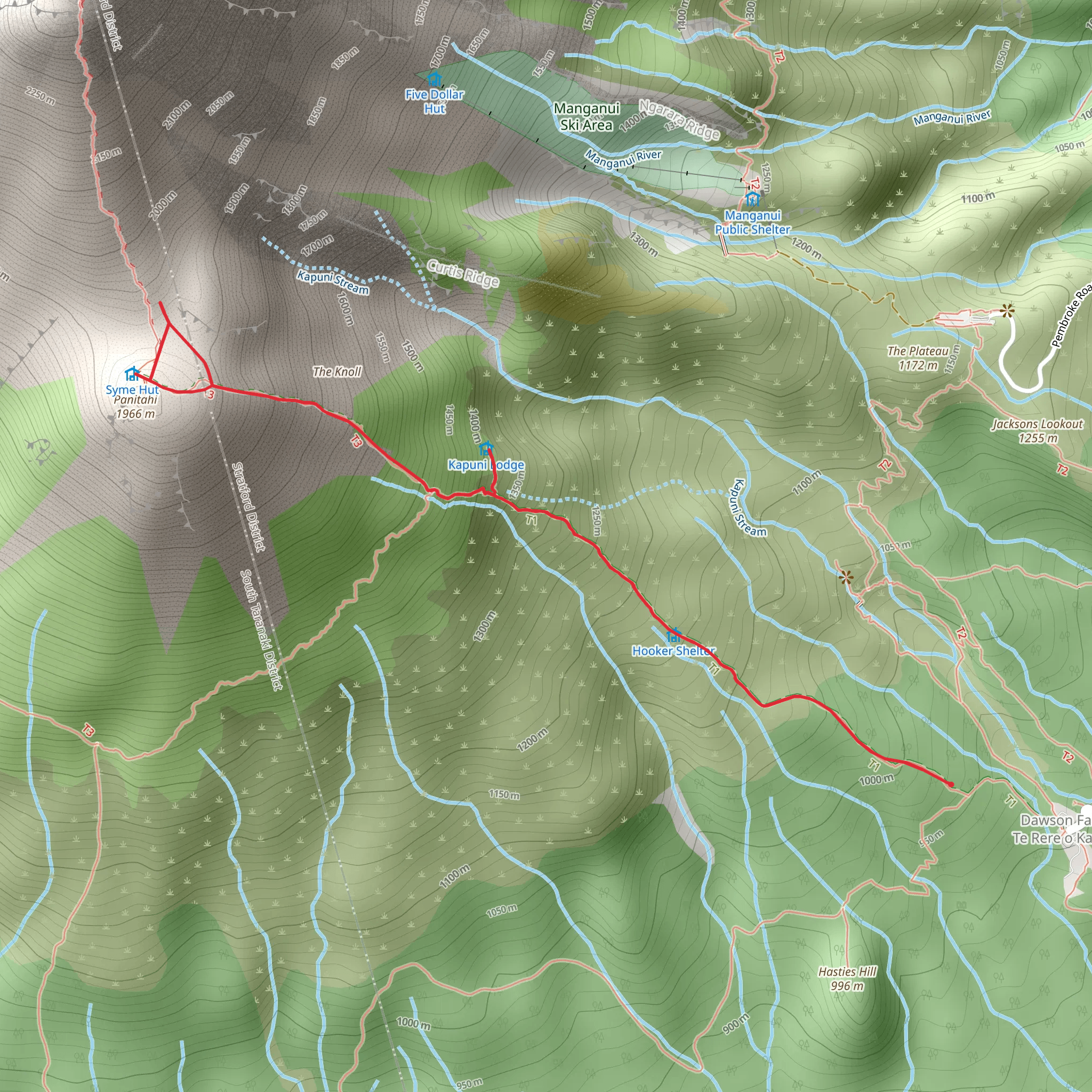 Fanthams Peak - Panitahi and Syme Hut Track mobile static map