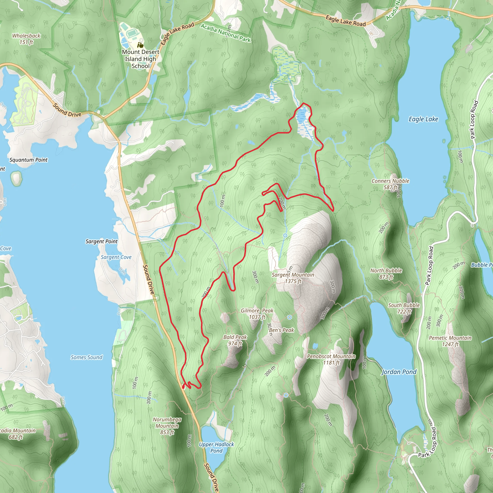 Around Mountain Carriage Road via Aunt Betty Pond Loop Trail mobile static map