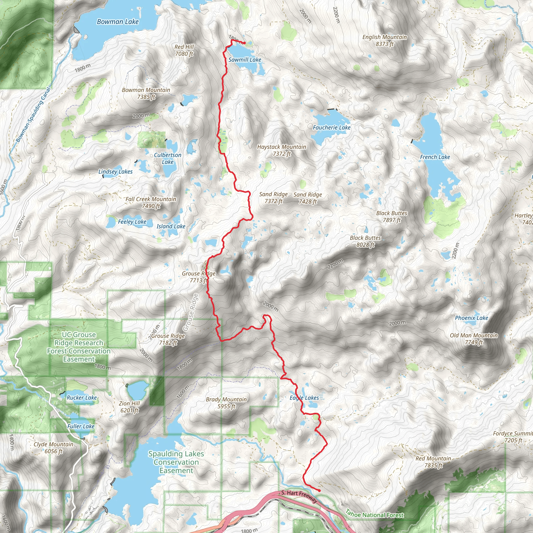 Grouse Ridge Trail mobile static map