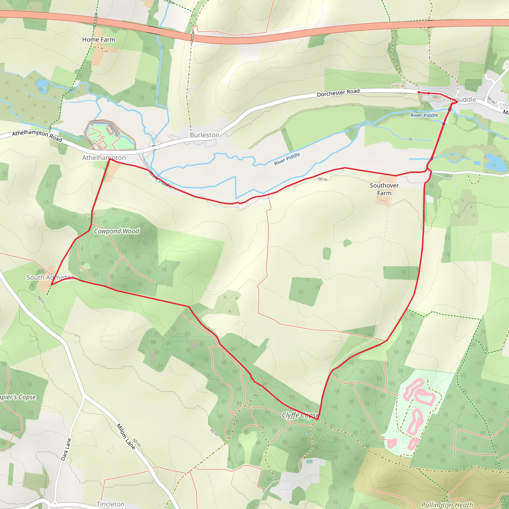 Southover Heath from Tolpuddle mobile static map