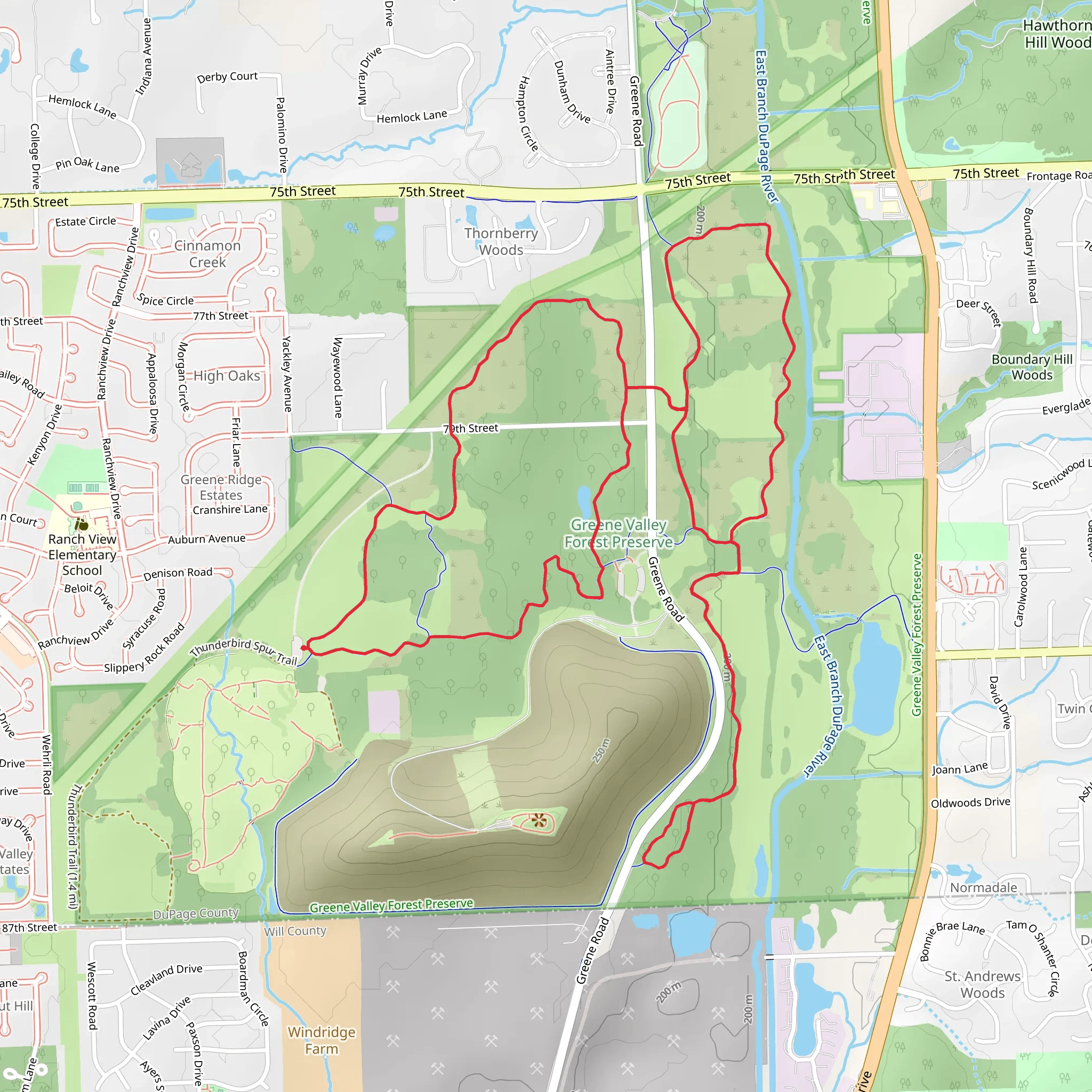 White Oak Trail and Valley Loop mobile static map