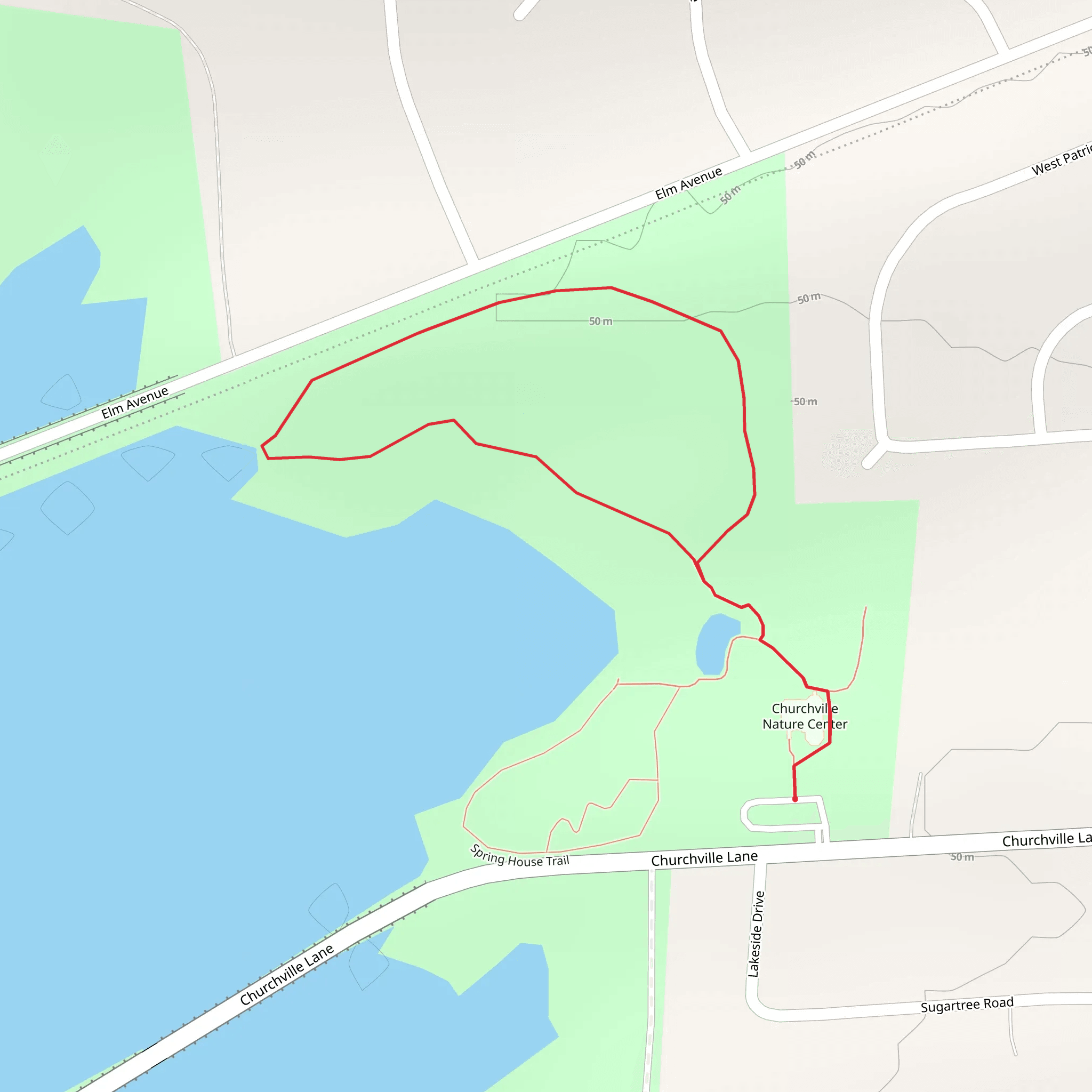 Springfield Lake - Churchville Lane mobile static map