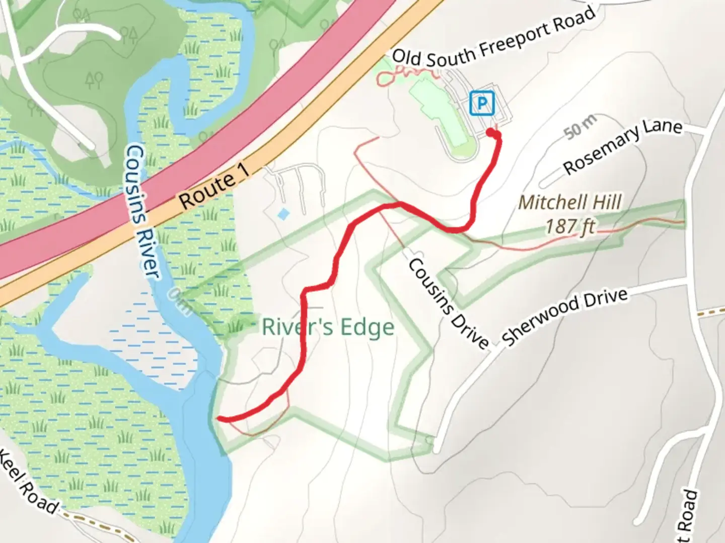 An image depicting the trail Cousins River Trail and its surrounding area.