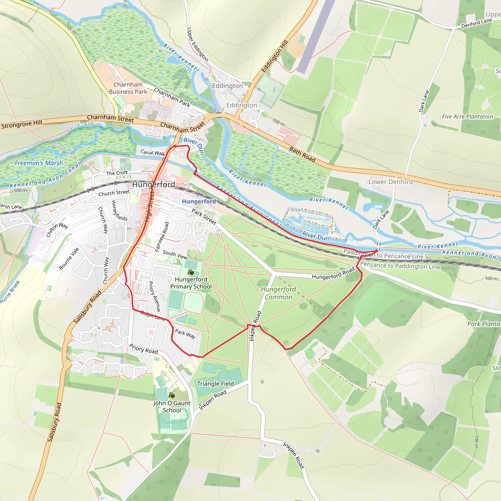 Hungerford Southern Loop mobile static map