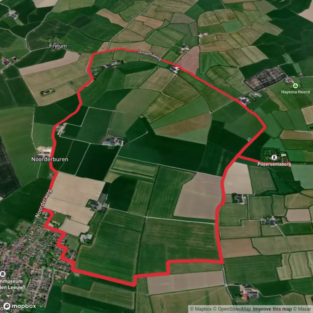 An image depicting the trail Noorderburen Loop and its surrounding area.