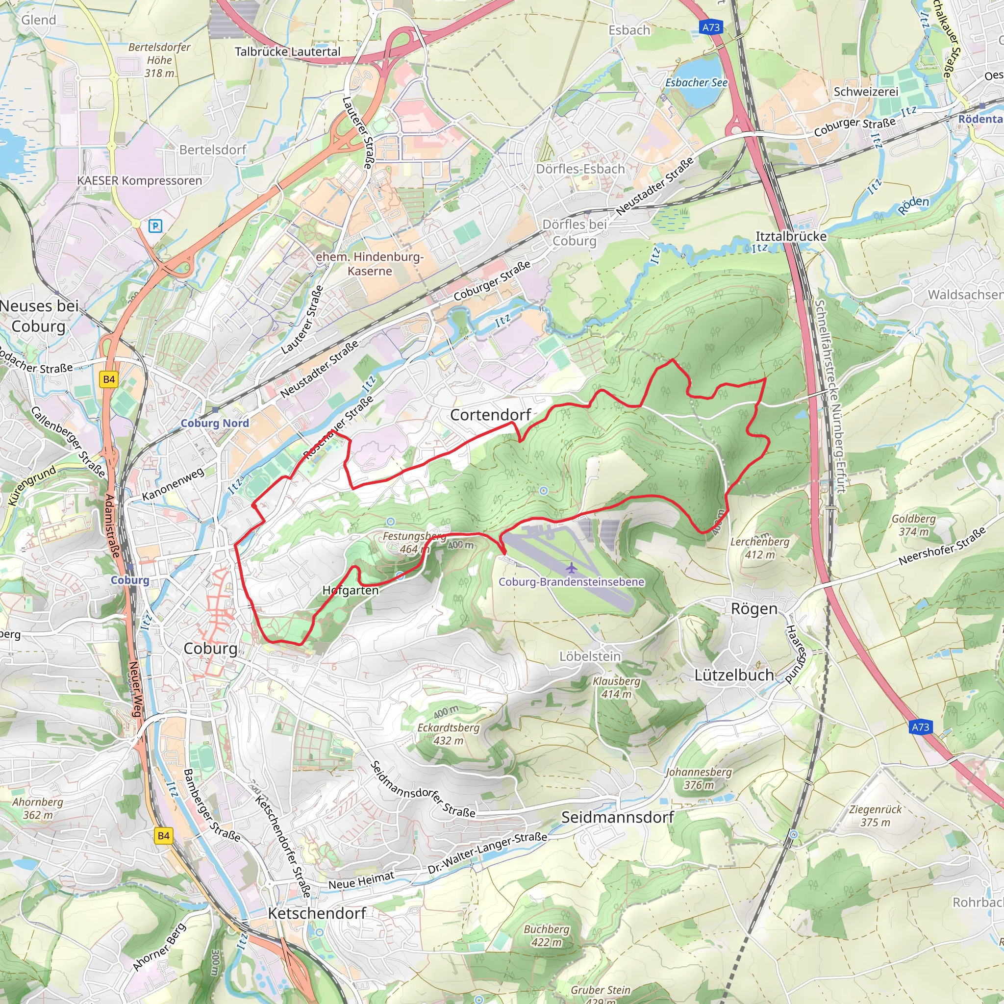 Rittersteich via Rollitour Coburg and Saar Schlesien Weg mobile static map