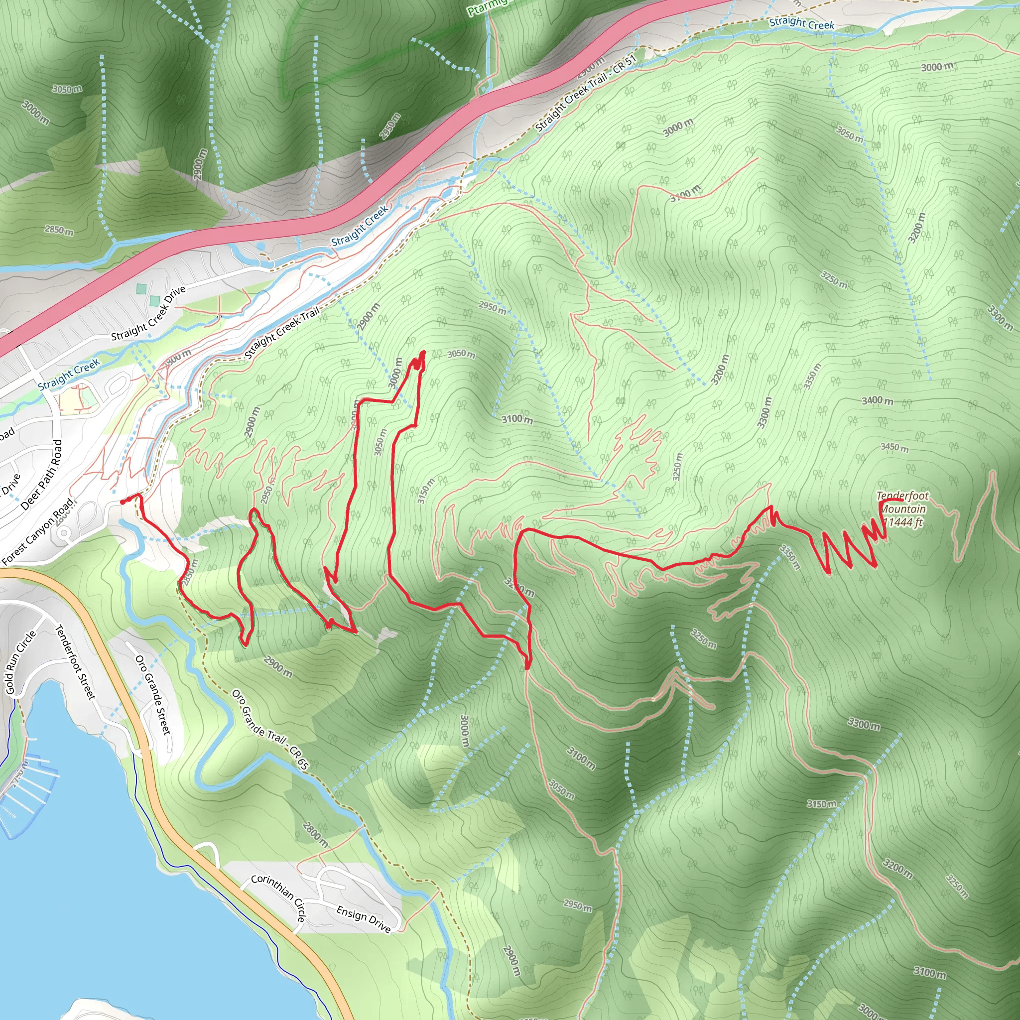 Tenderfoot Mountain mobile static map