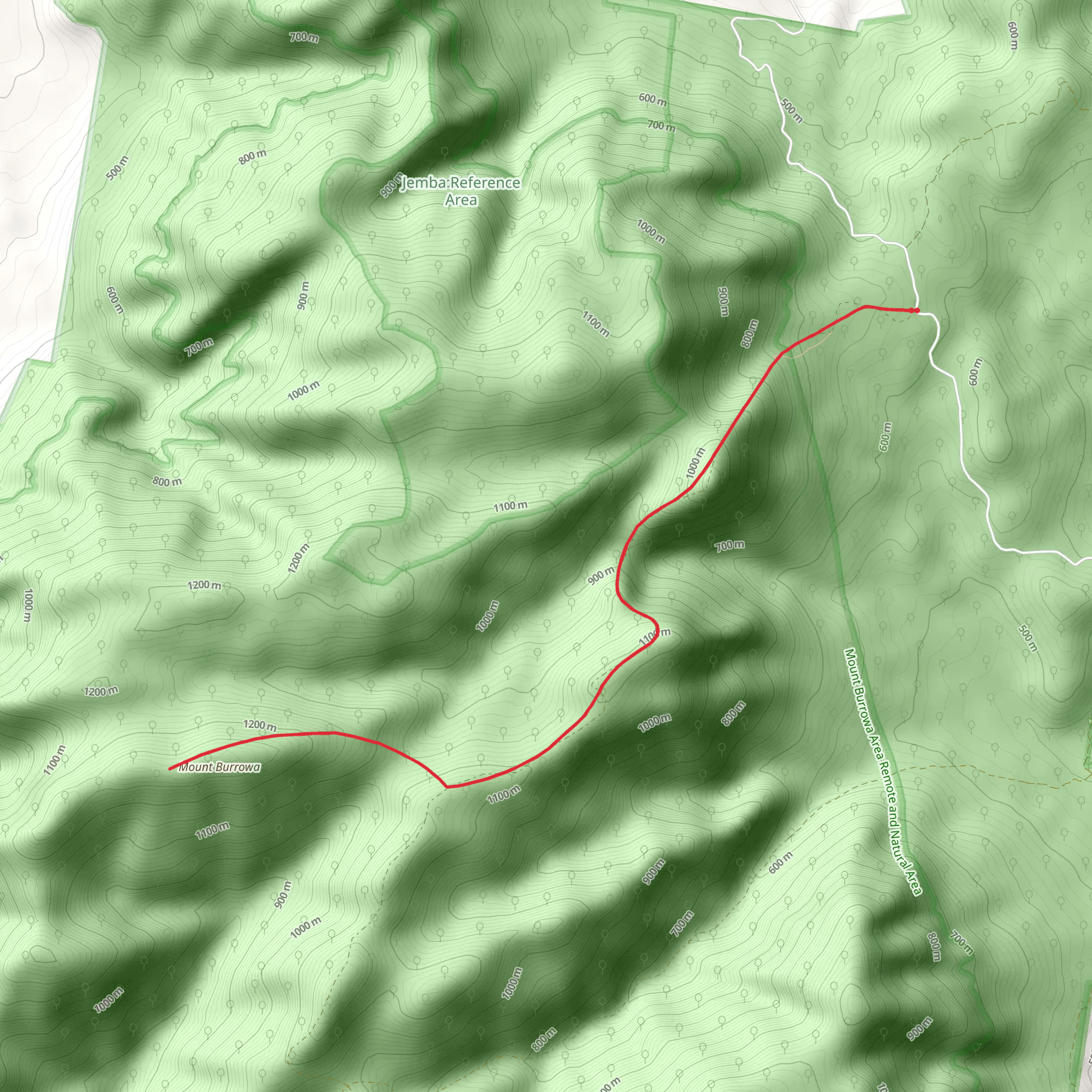 Mt Burrowa and The Pimple Trail mobile static map