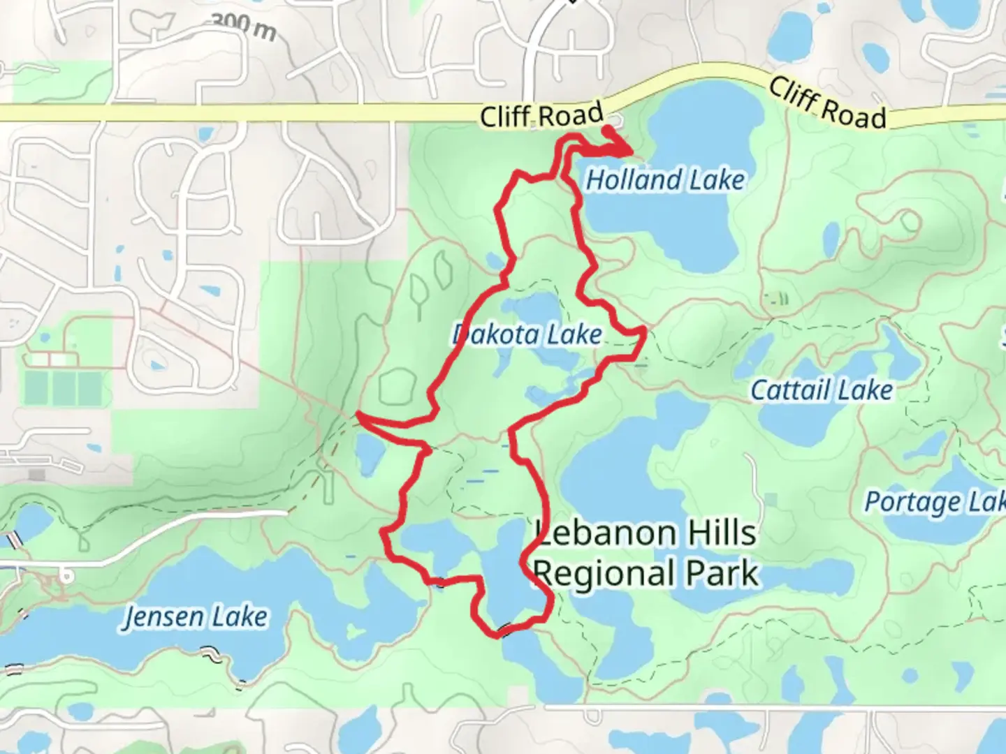 An image depicting the trail Northern Voyageur Trek and Dakota Lake Loop and its surrounding area.