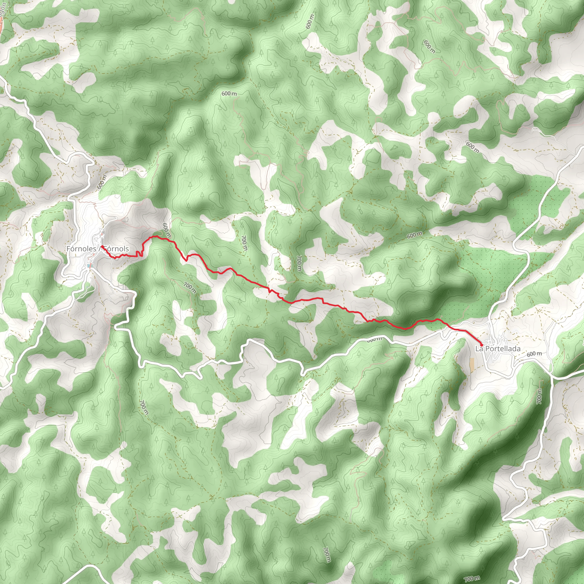 La Portellada - Fornoles PR-TE 161 mobile static map