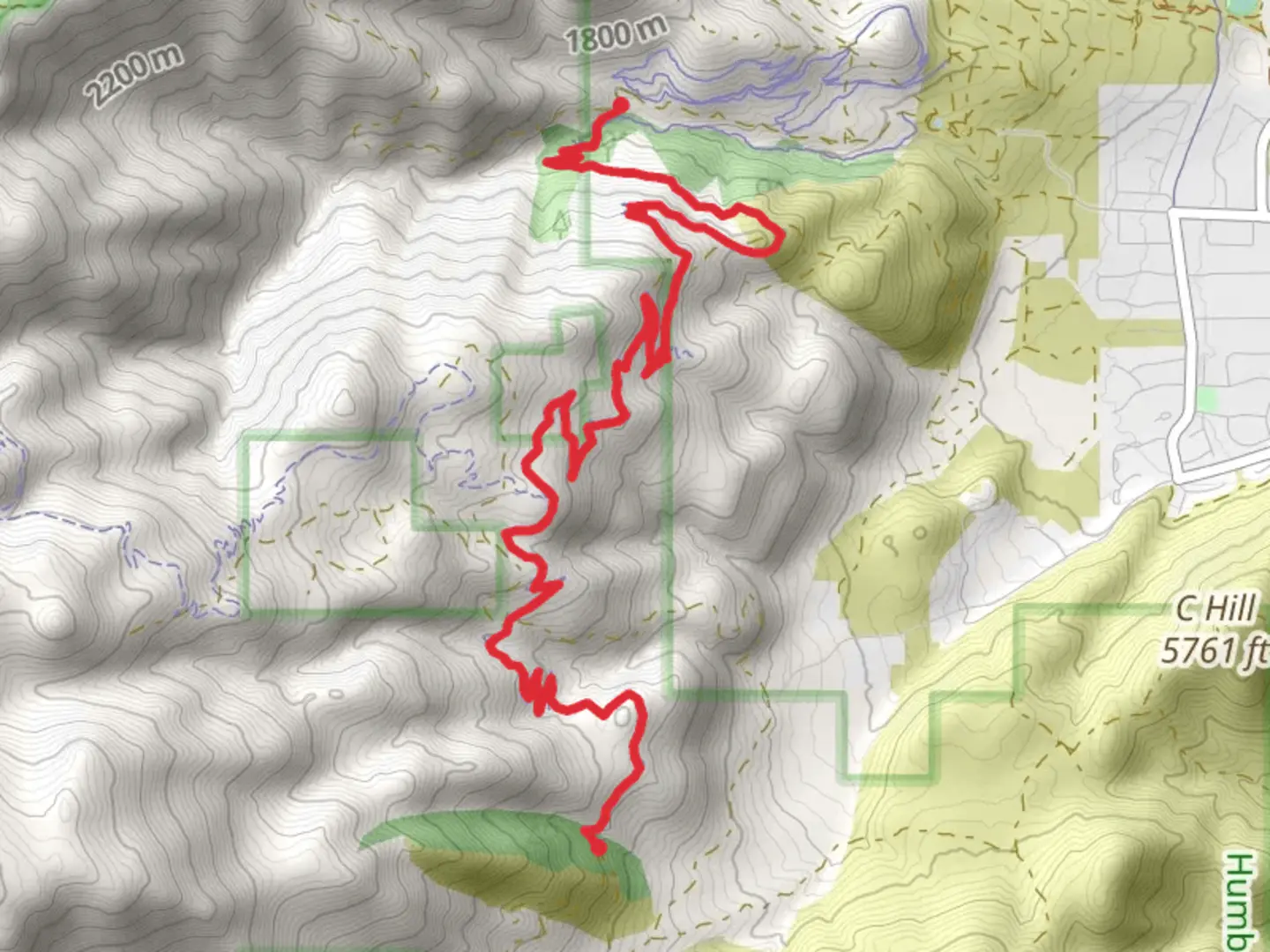 An image depicting the trail Ash Canyon to Kings Canyon Trail and its surrounding area.