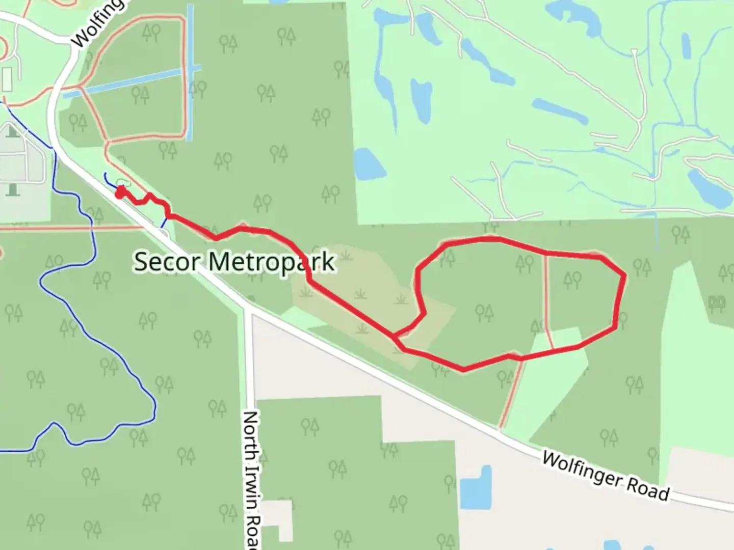 An image depicting the trail Bluebird Habitat Trail - Blue Loop and its surrounding area.