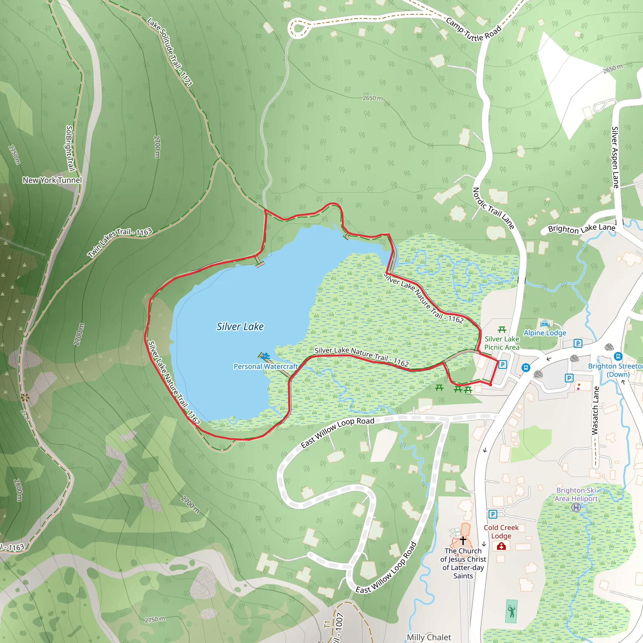 Silver Lake Loop mobile static map