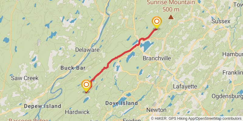 Appalachian Trail Section Hike - High Point To Fox Gap stage 2 Map