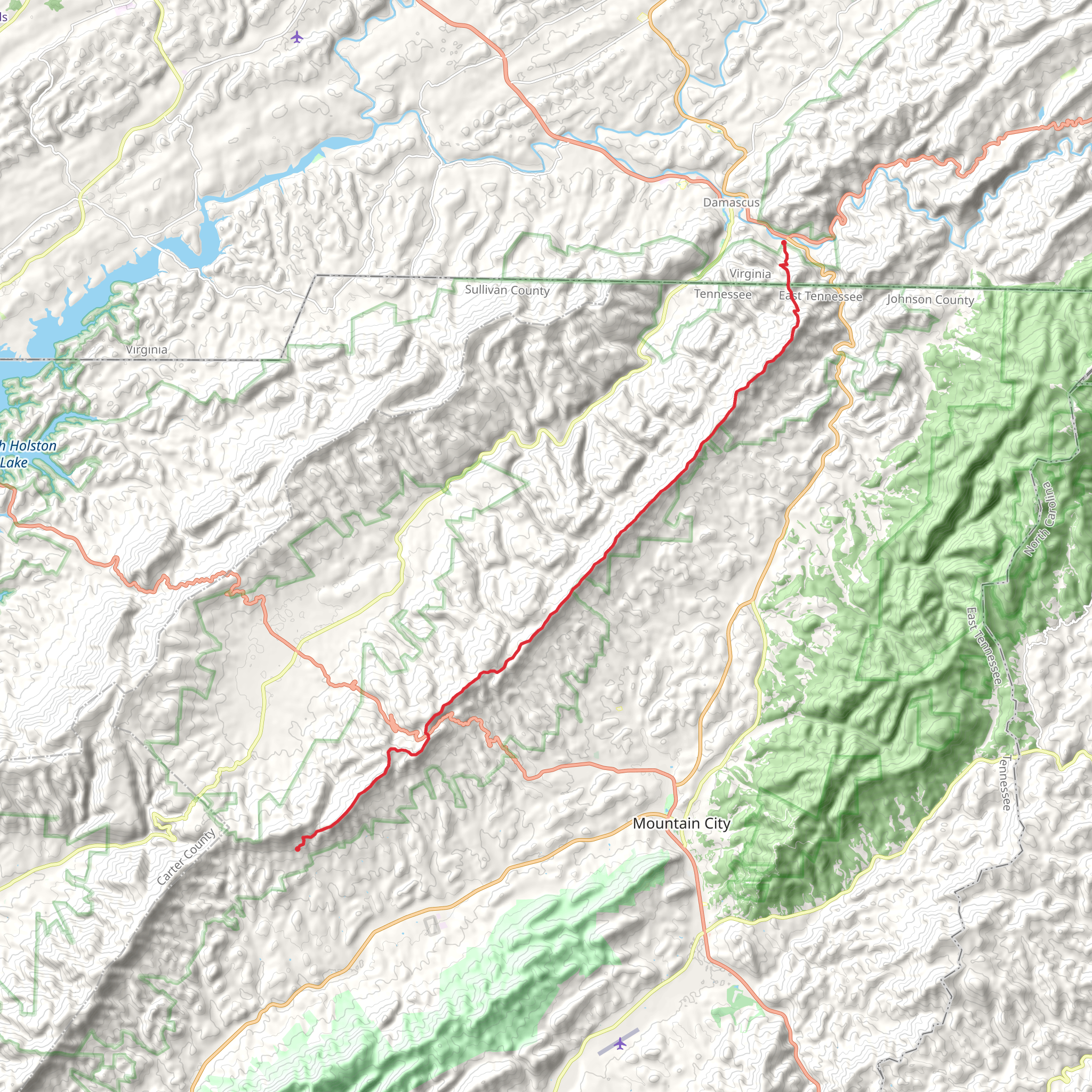 Iron Mountain Trail - Grindstone Knob - Butt Mountain mobile static map