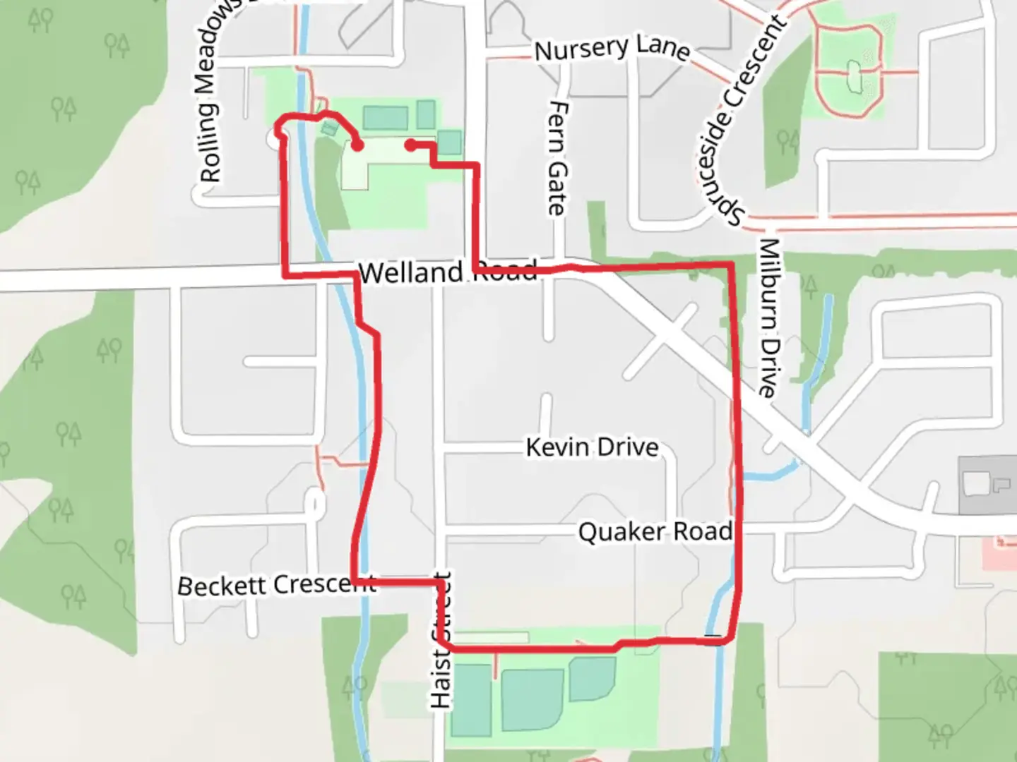 An image depicting the trail Steve Bauer Circle Loop 1 and its surrounding area.