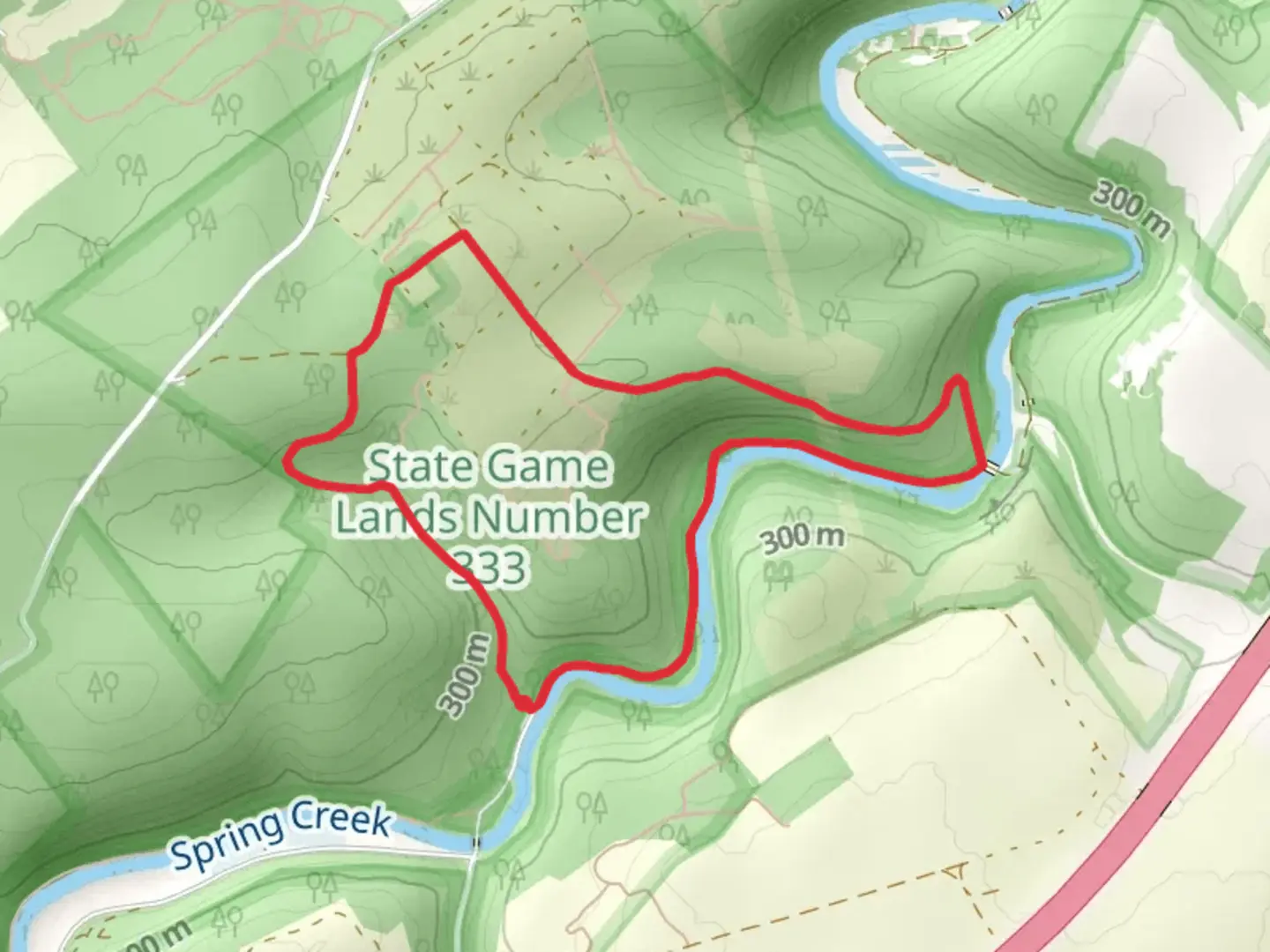 An image depicting the trail Spring Creek Loop and its surrounding area.