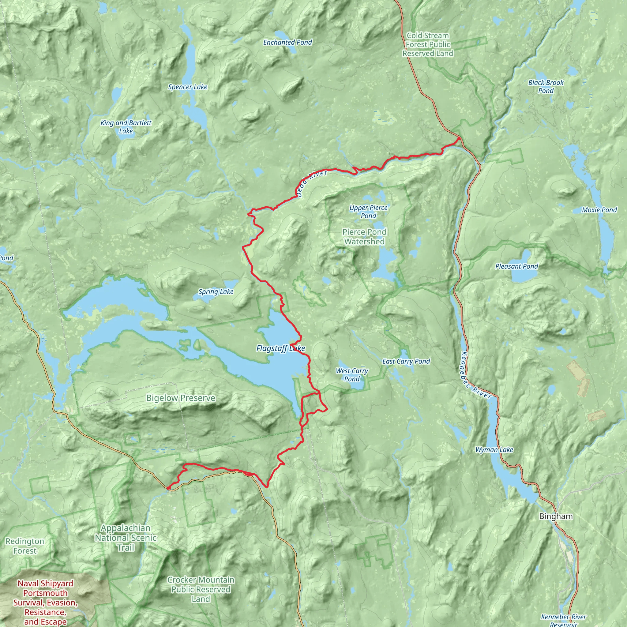 Maine Hut Trail mobile static map