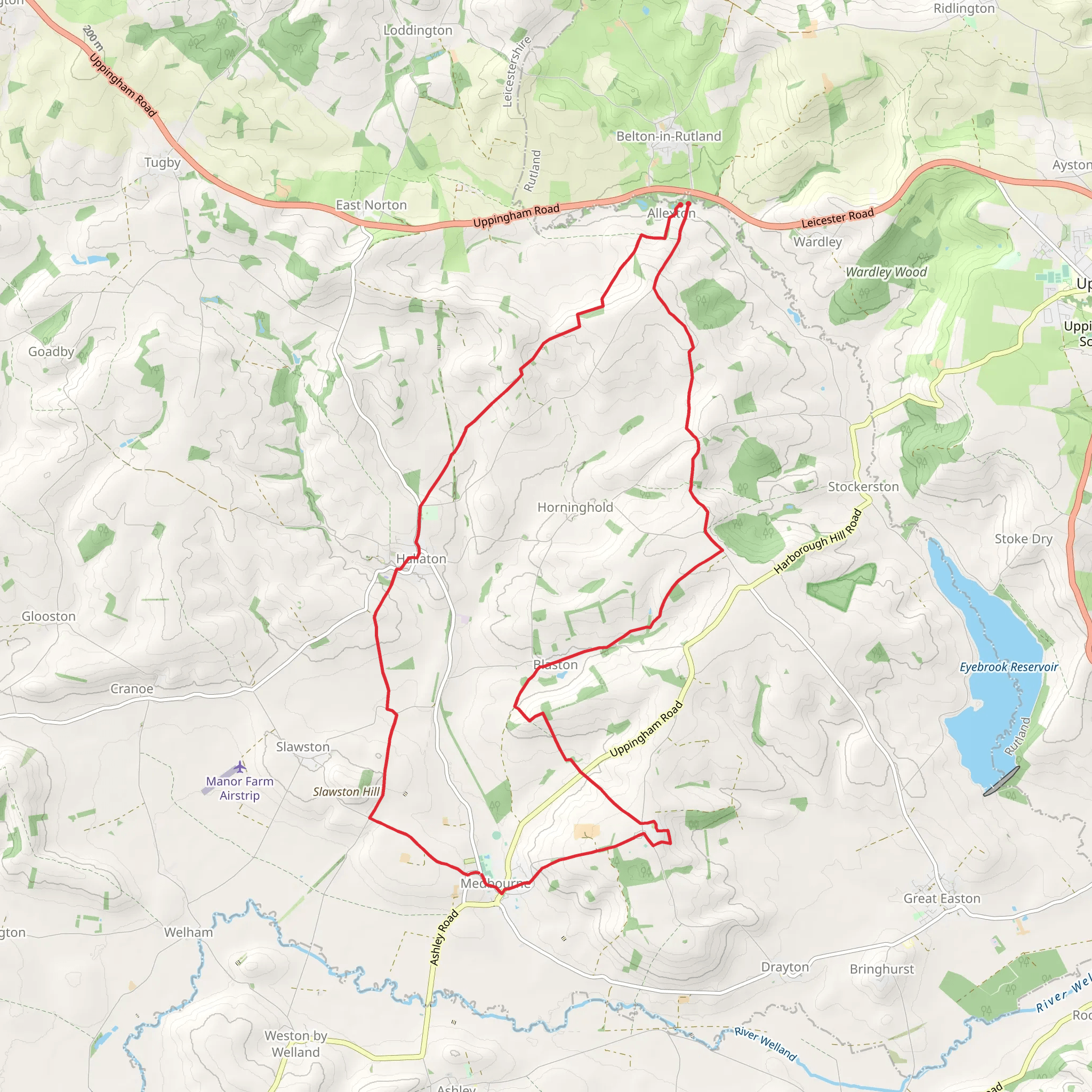 Allexton - Blaston - Medbourne and Hallaton mobile static map