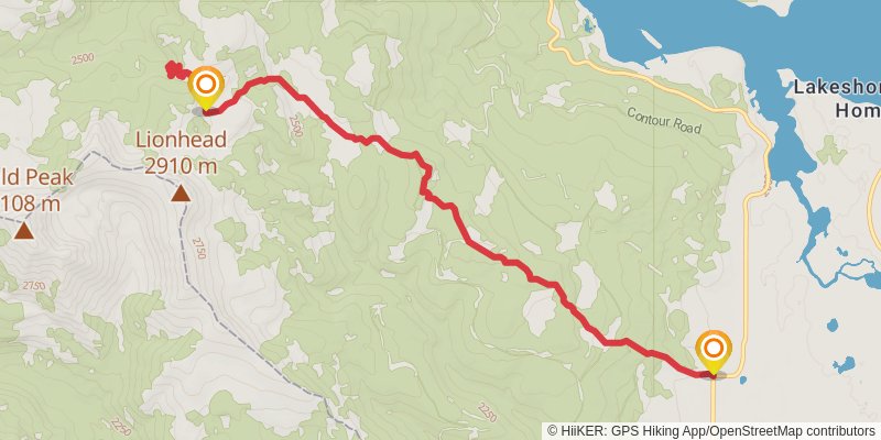 Lionhead Trail stage 2 Map