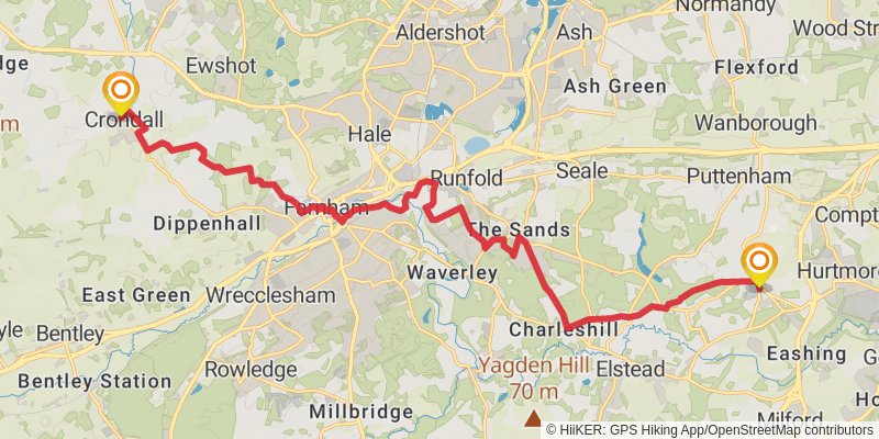 Dymchurch to Didcot Walk stage 12 Map