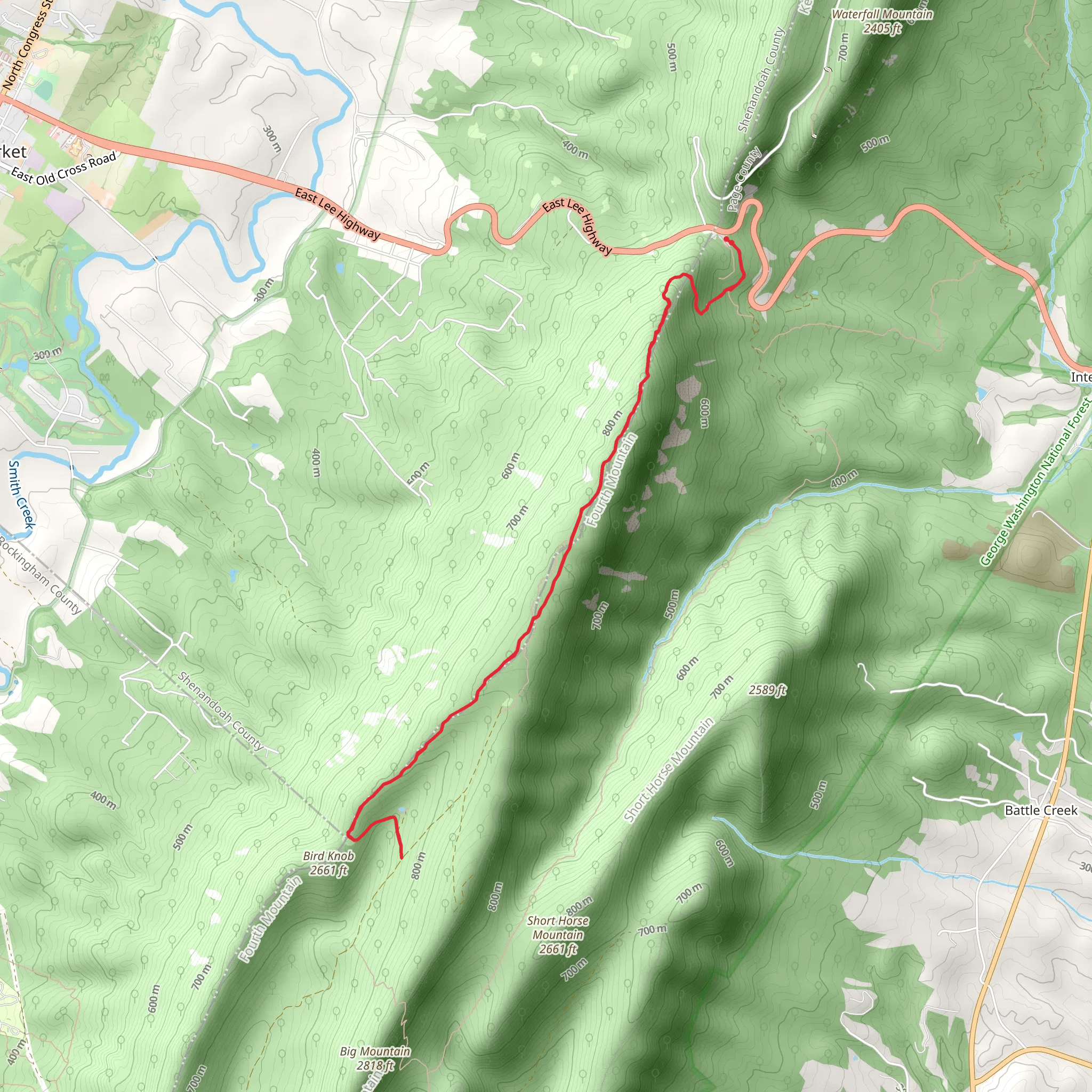 Bird Knob Trail mobile static map