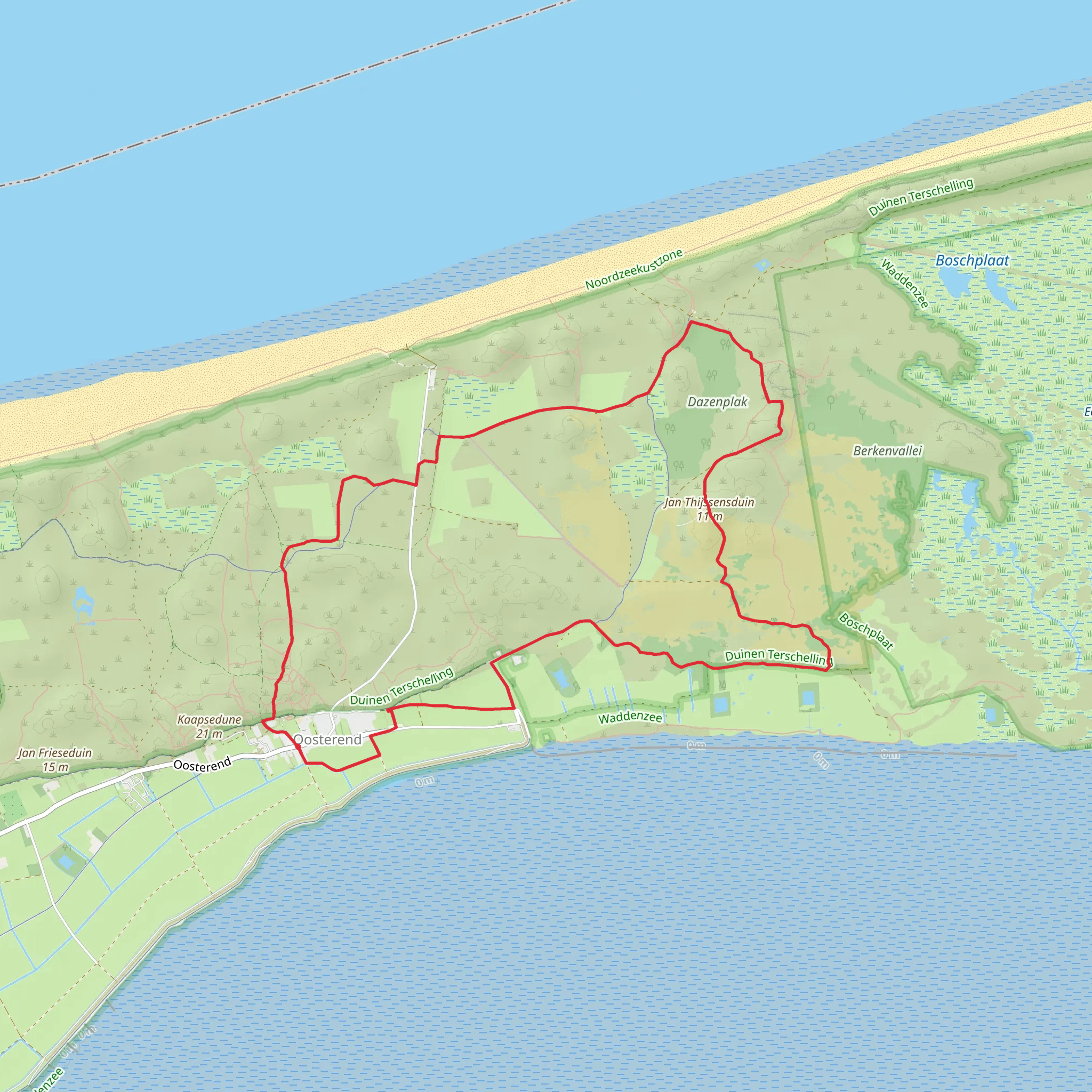 Jan Thijssensdune, Dazenplak and Miereplek Loop mobile static map