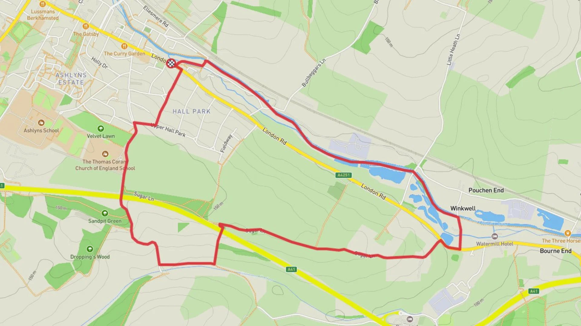 An image depicting the trail Bourne End Loop Walk and its surrounding area.