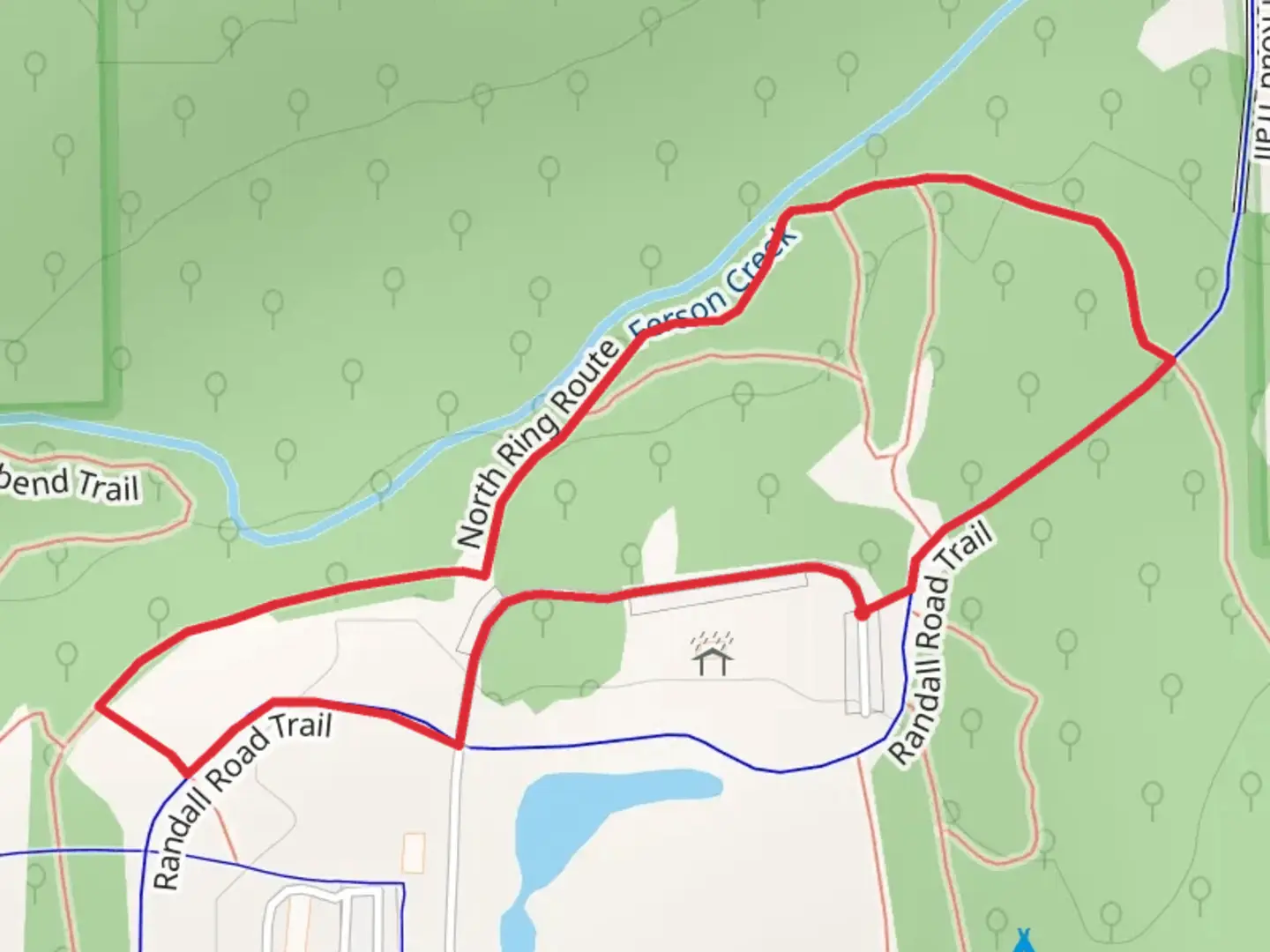 An image depicting the trail Randall Road Trail and North Ring Route Loop and its surrounding area.