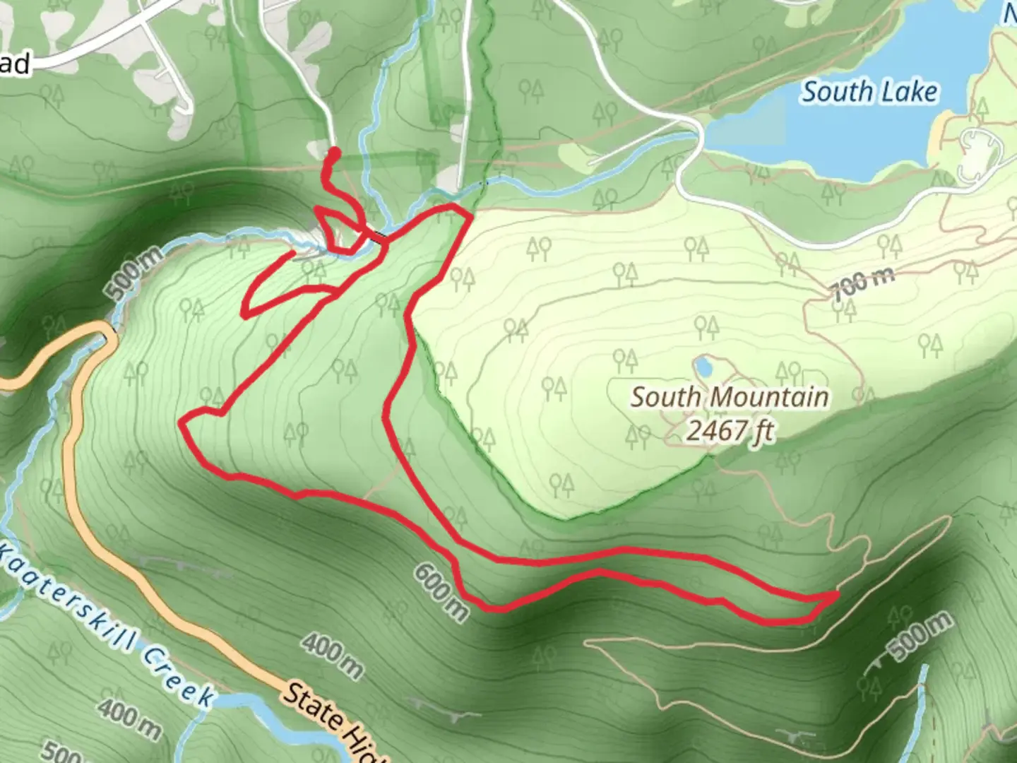 An image depicting the trail Escarpment Trail and Yellow Horse Trail Loop and its surrounding area.