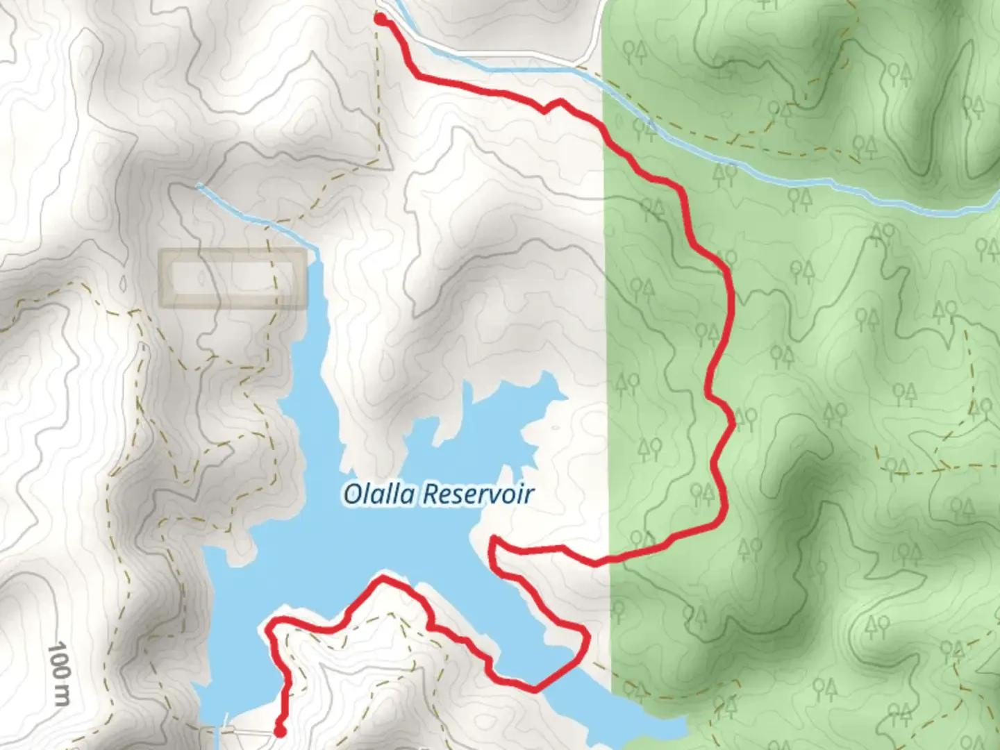 An image depicting the trail Olalla Reservoir Trail and its surrounding area.