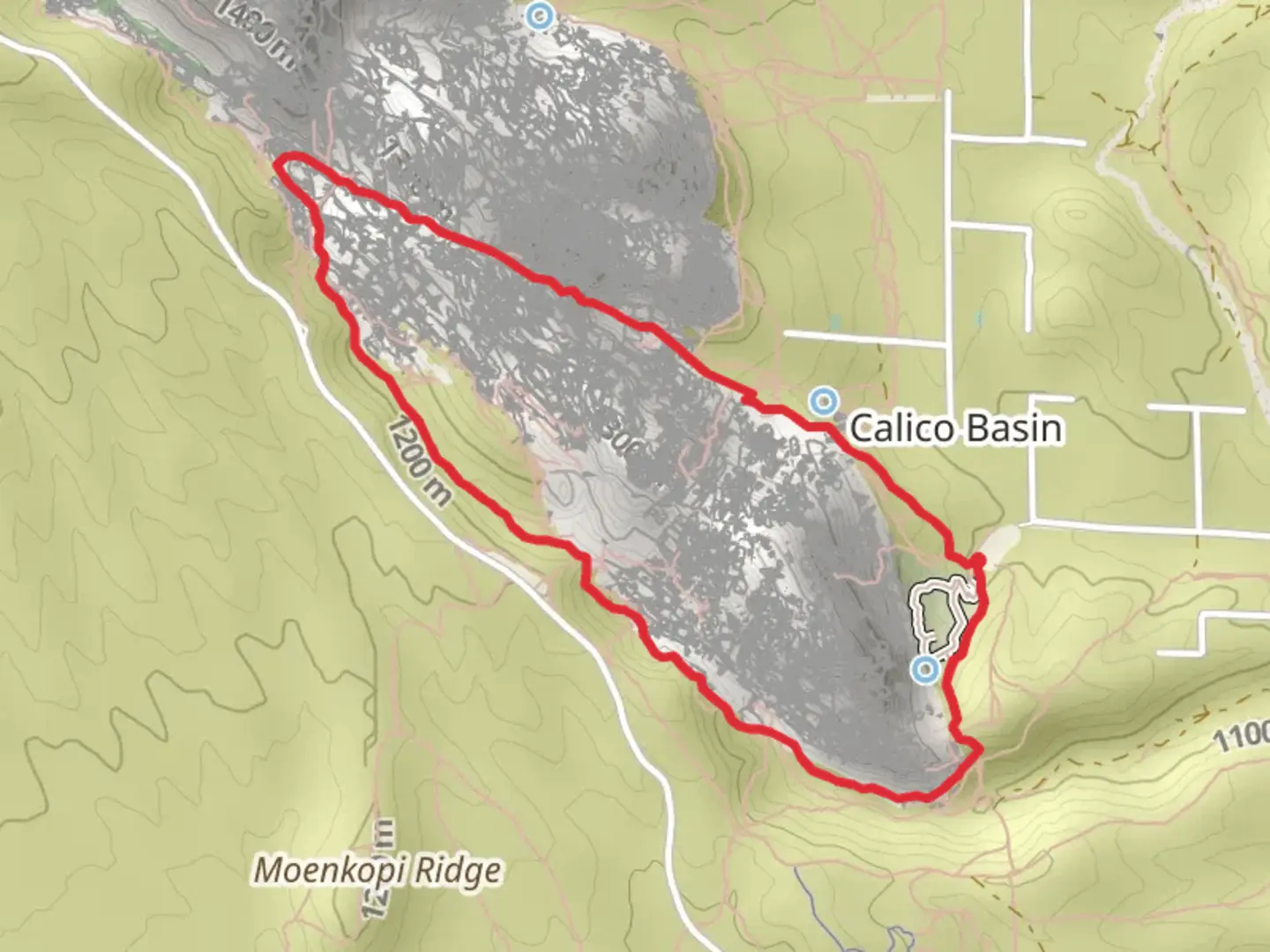 An image depicting the trail Conservation - Guardian Angel - Calico Hills Loop Trail and its surrounding area.