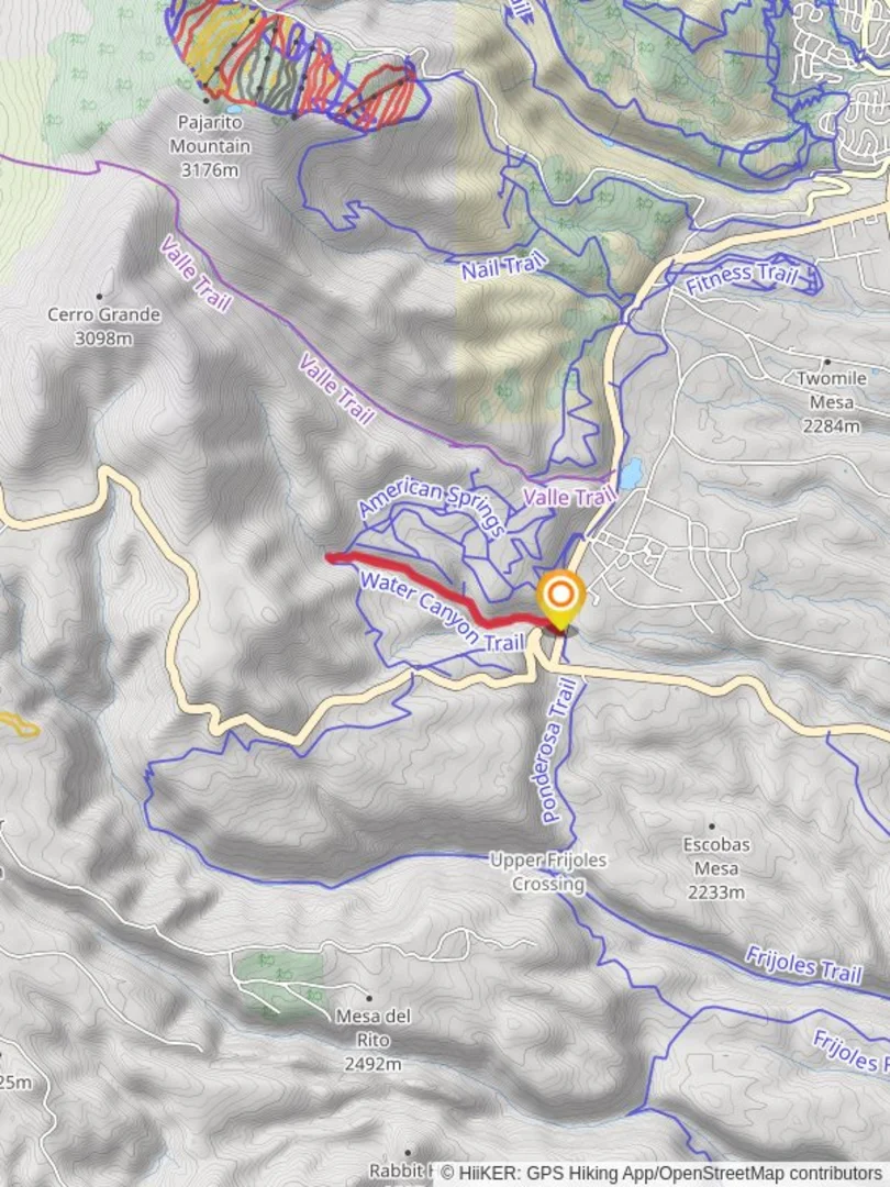 An image depicting the trail Water Canyon Trail and its surrounding area.