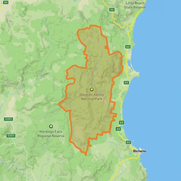 Douglas-Apsley National Park mobile static map