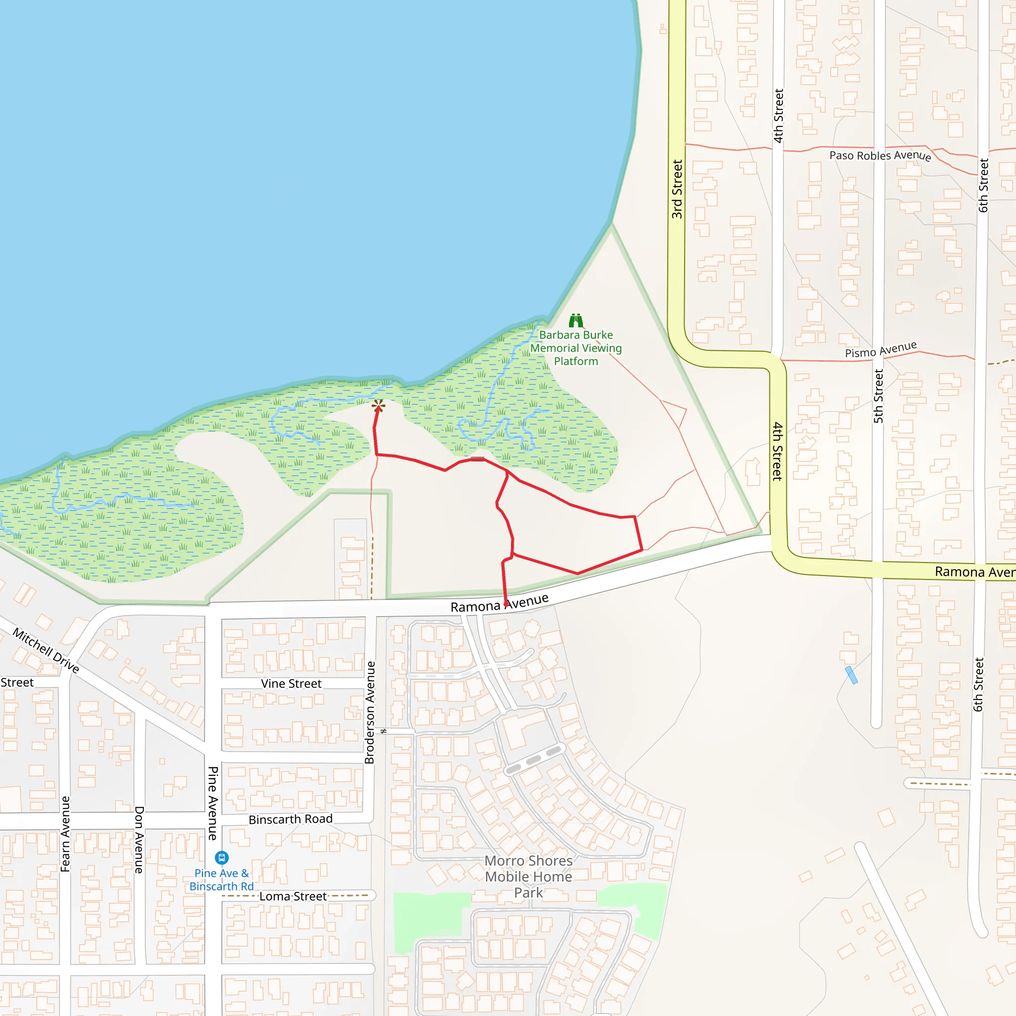 Morro Coast Audubon Society Sweet Springs Nature Preserve Loop mobile static map