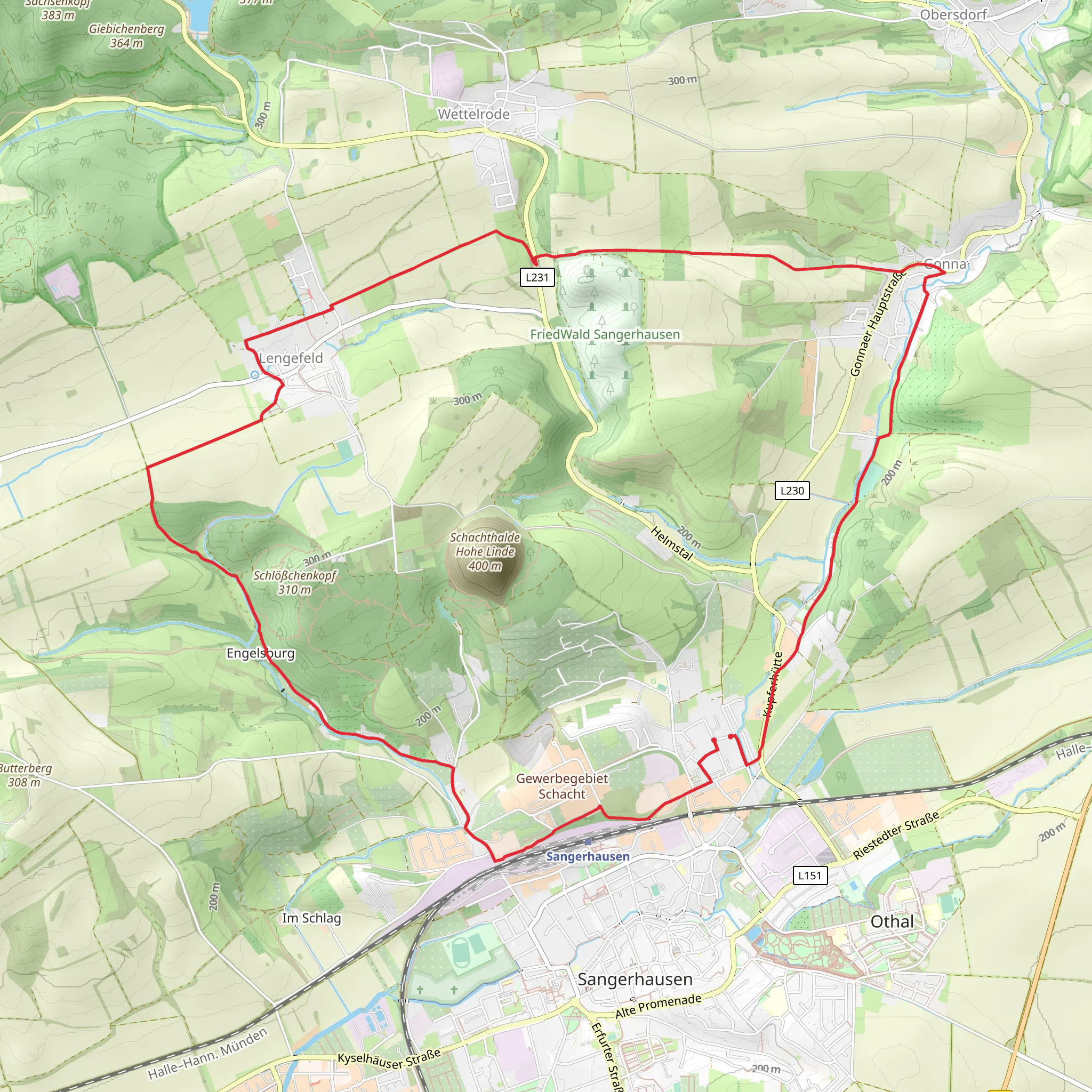 Lengefelder Weg and Harzklub Weg mobile static map