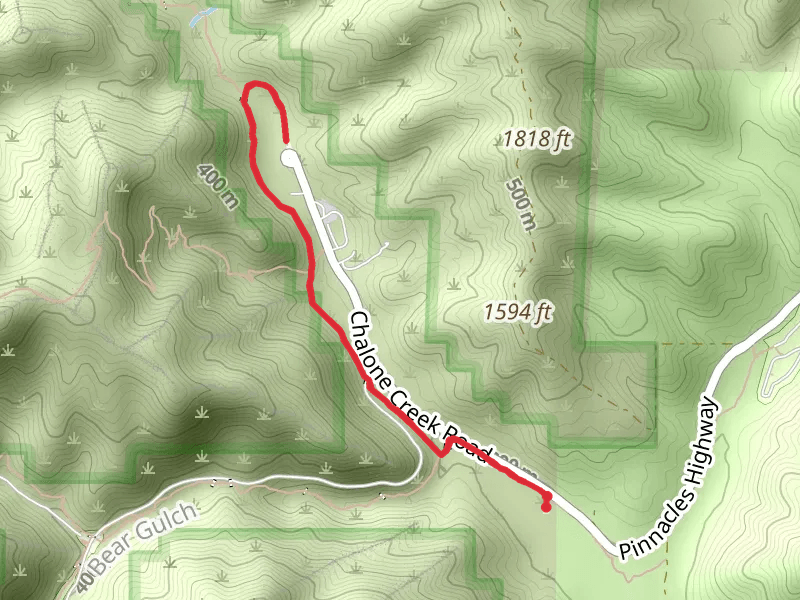 Bench and Old Pinnacles Trail