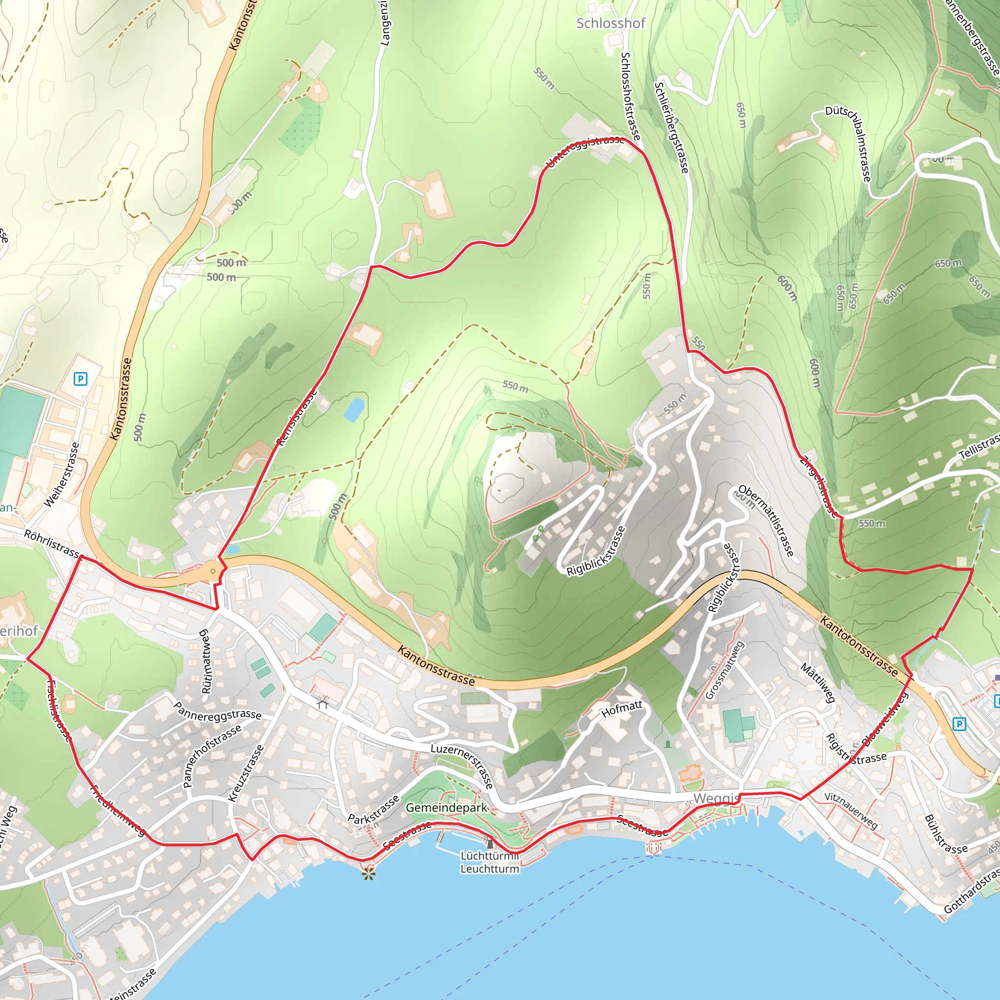 Circular Walk around Weggis mobile static map