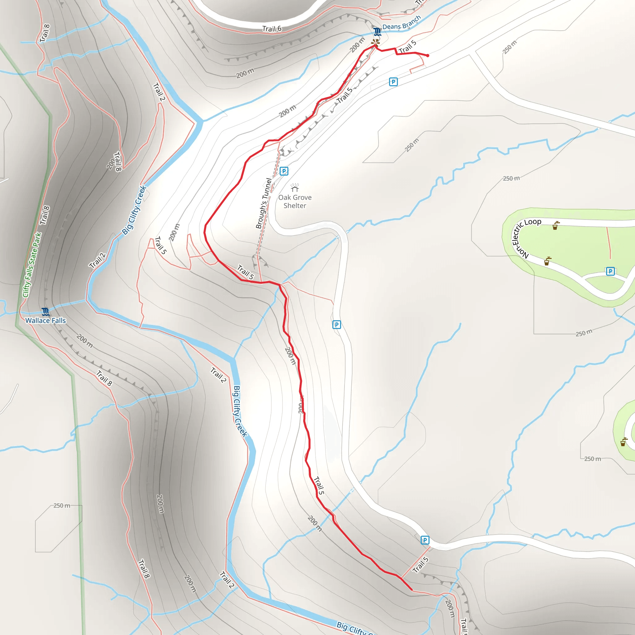 Trail 5 Out and Back mobile static map